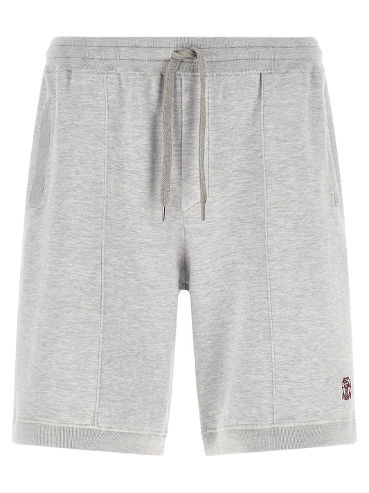 Gray Silk Bermuda Shorts