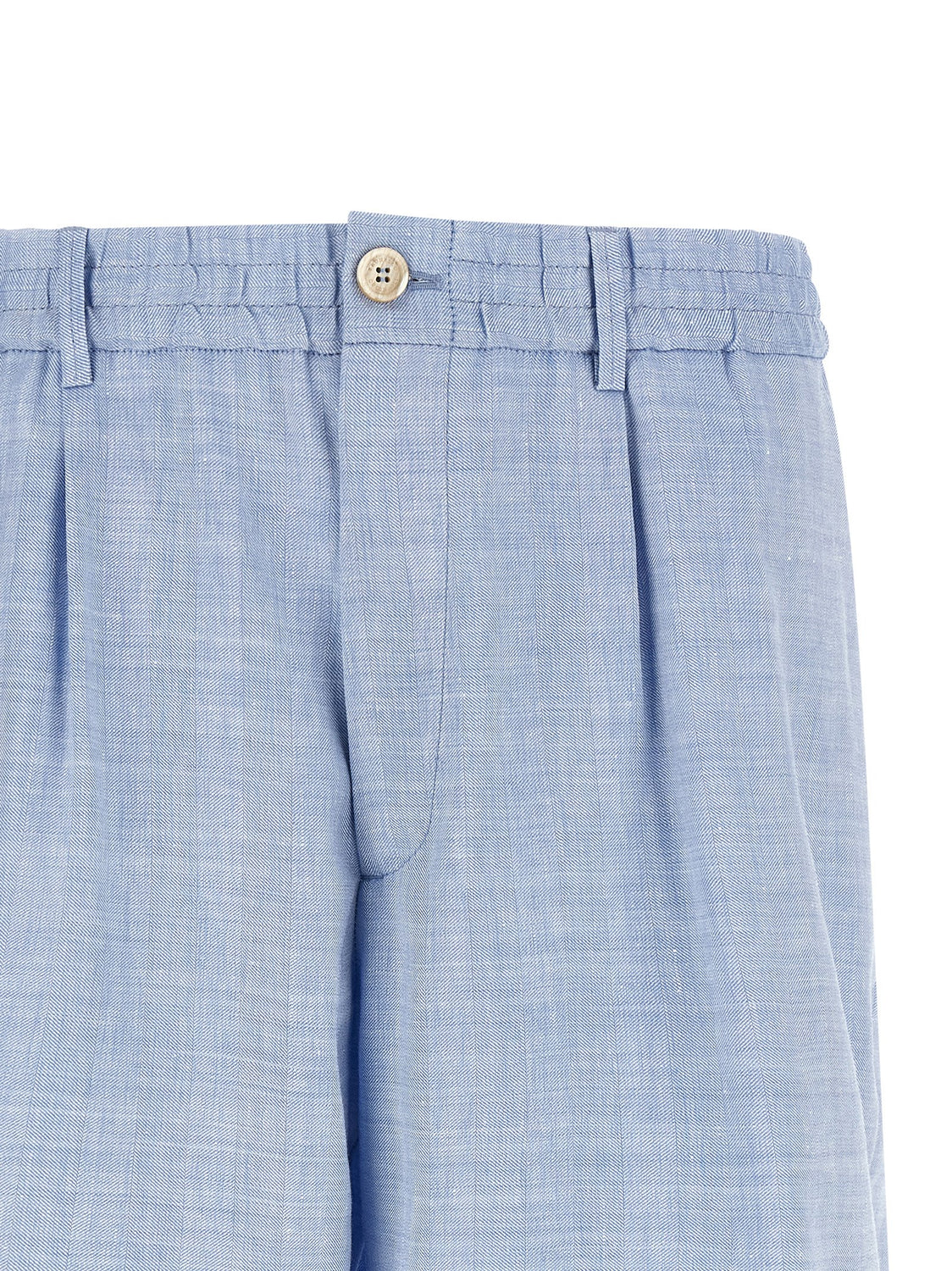 Blue Linen Bermuda Shorts
