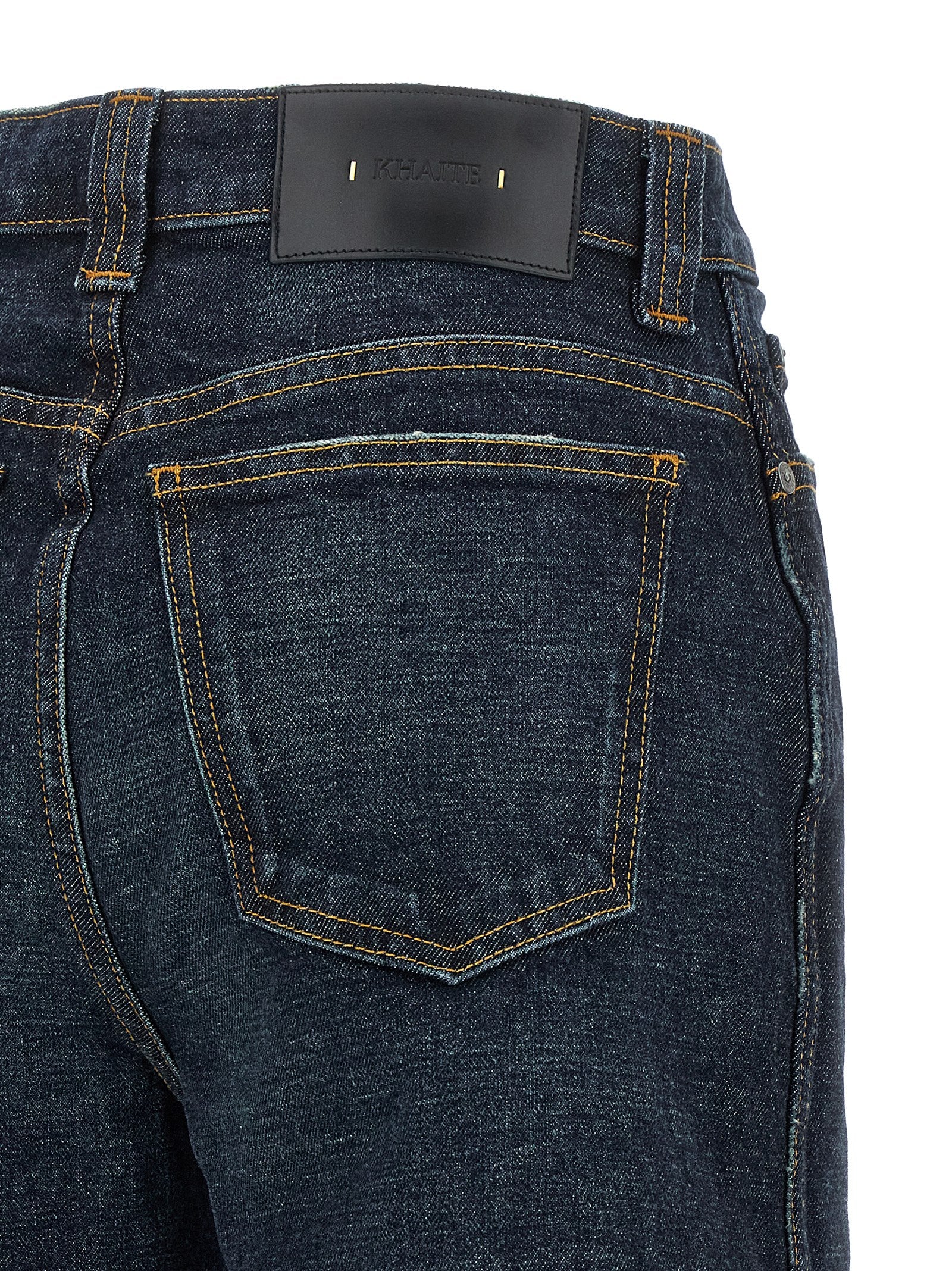 Blue Cotton Flared Jeans