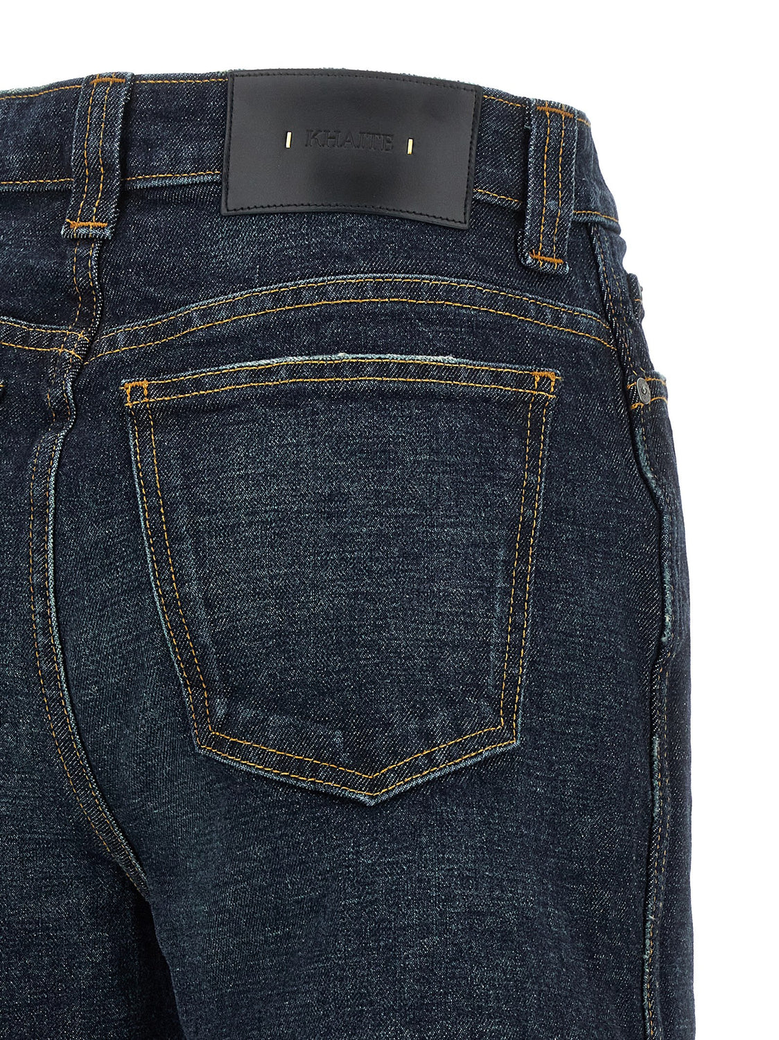 Blue Cotton Flared Jeans