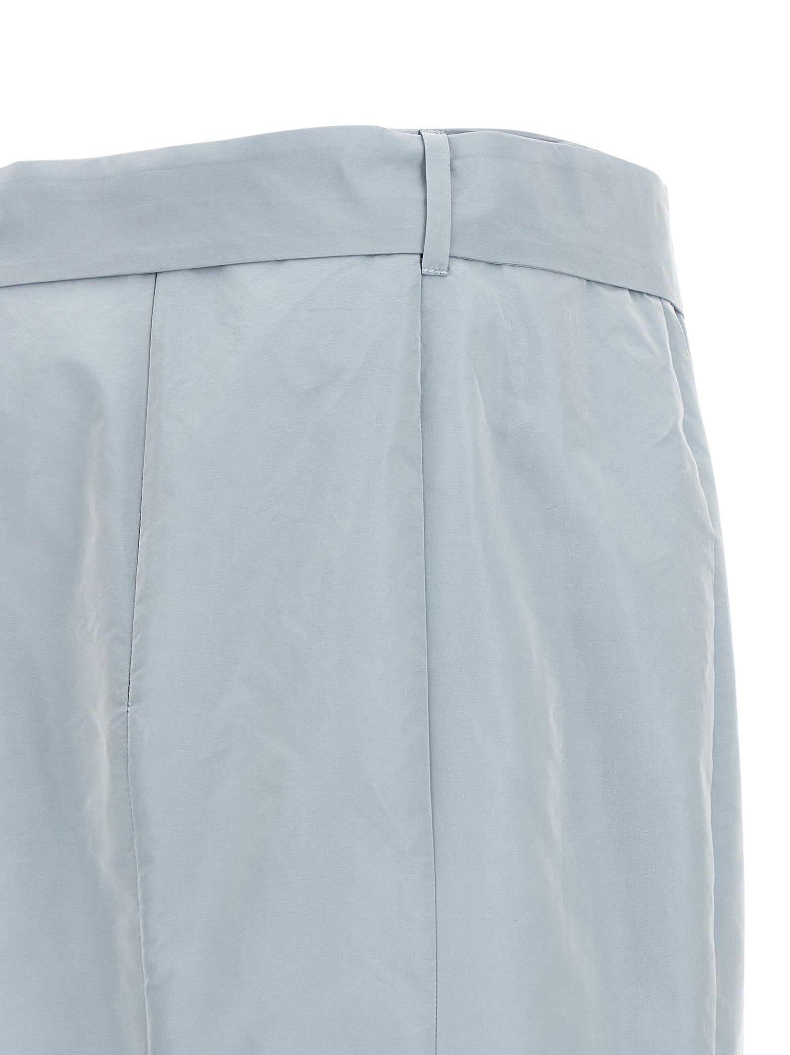 Blue Polyester Mini Skirt