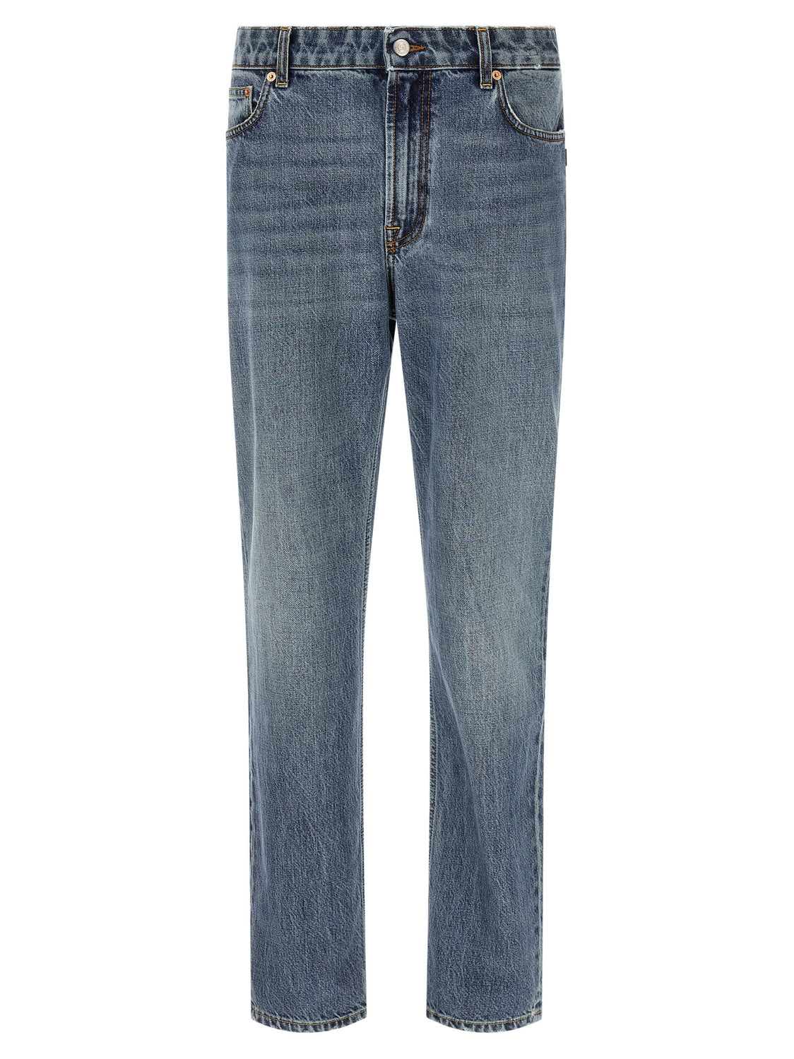 Blue Cotton Relaxed Fit Jeans