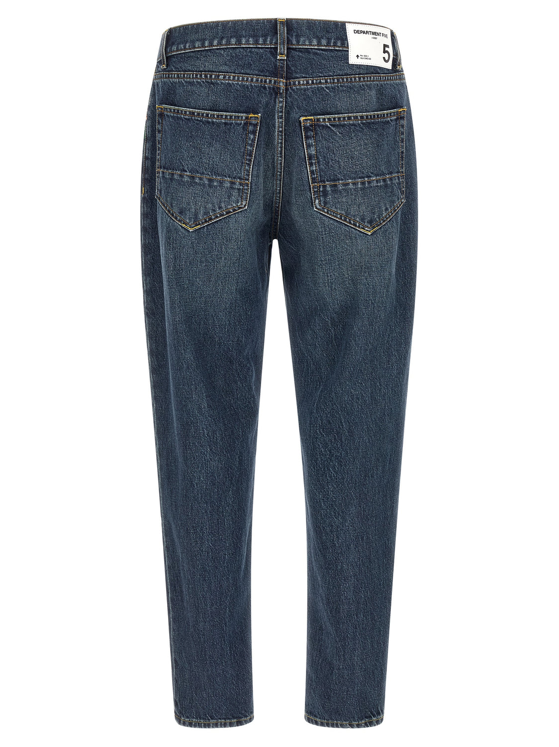 Blue Cotton Tapered Jeans
