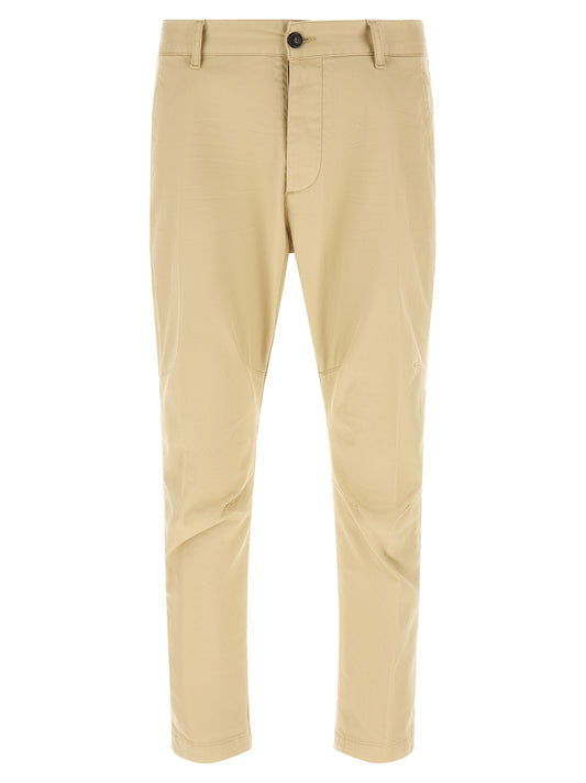 Beige Cotton Cargo Pants