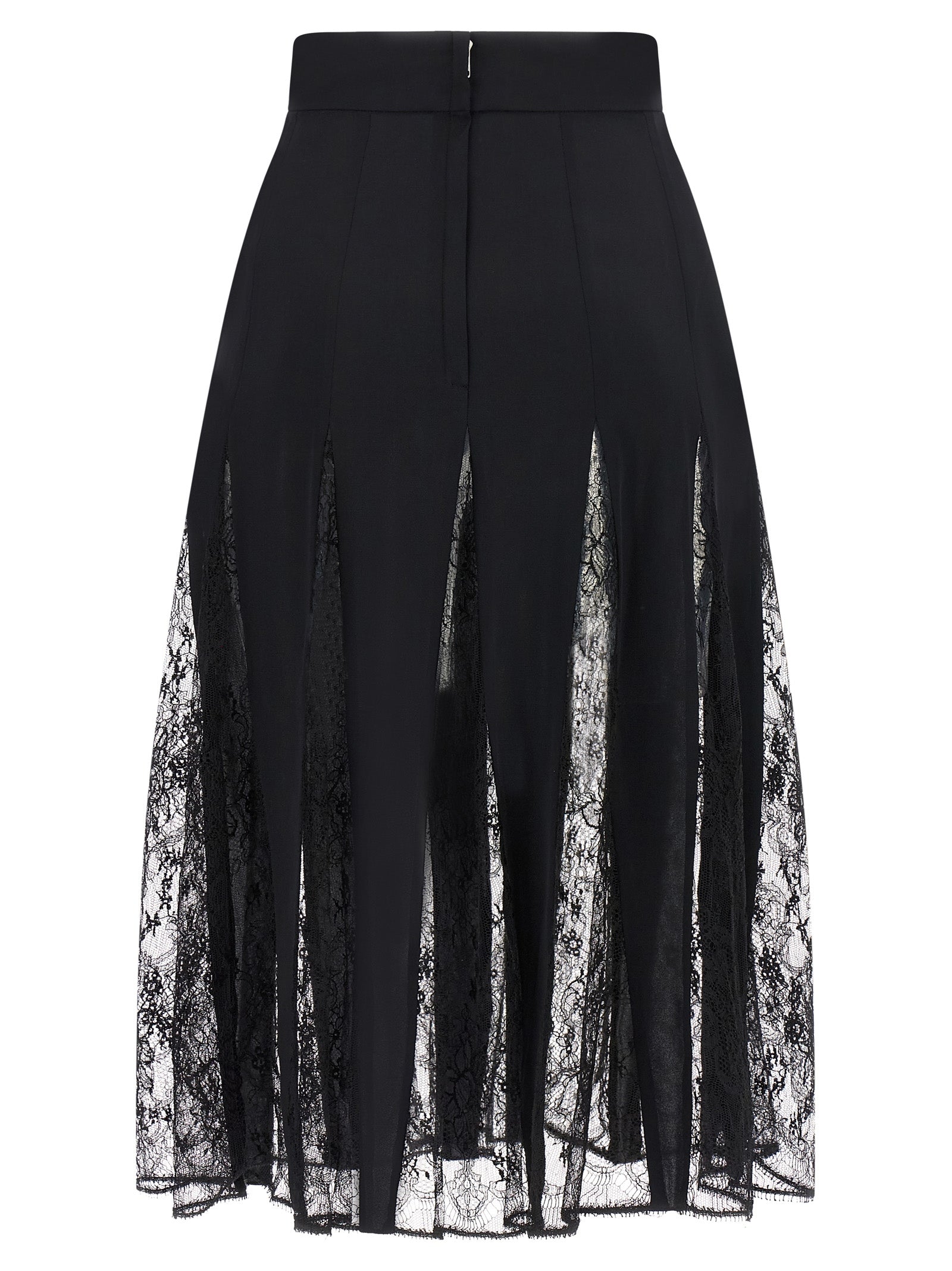 Black Silk Midi Skirt