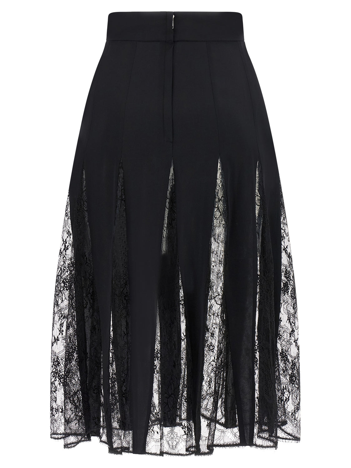 Black Silk Midi Skirt