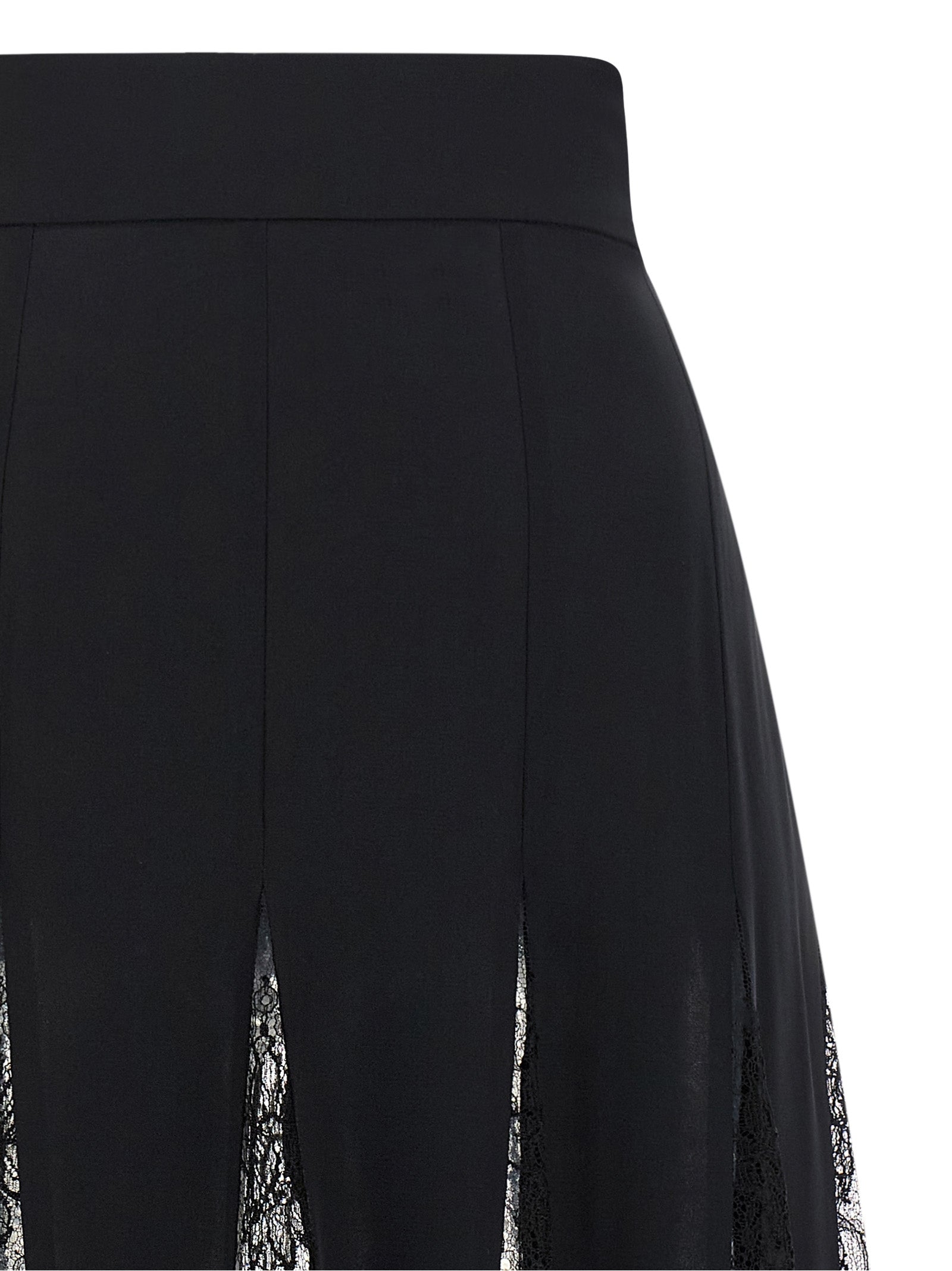 Black Silk Midi Skirt