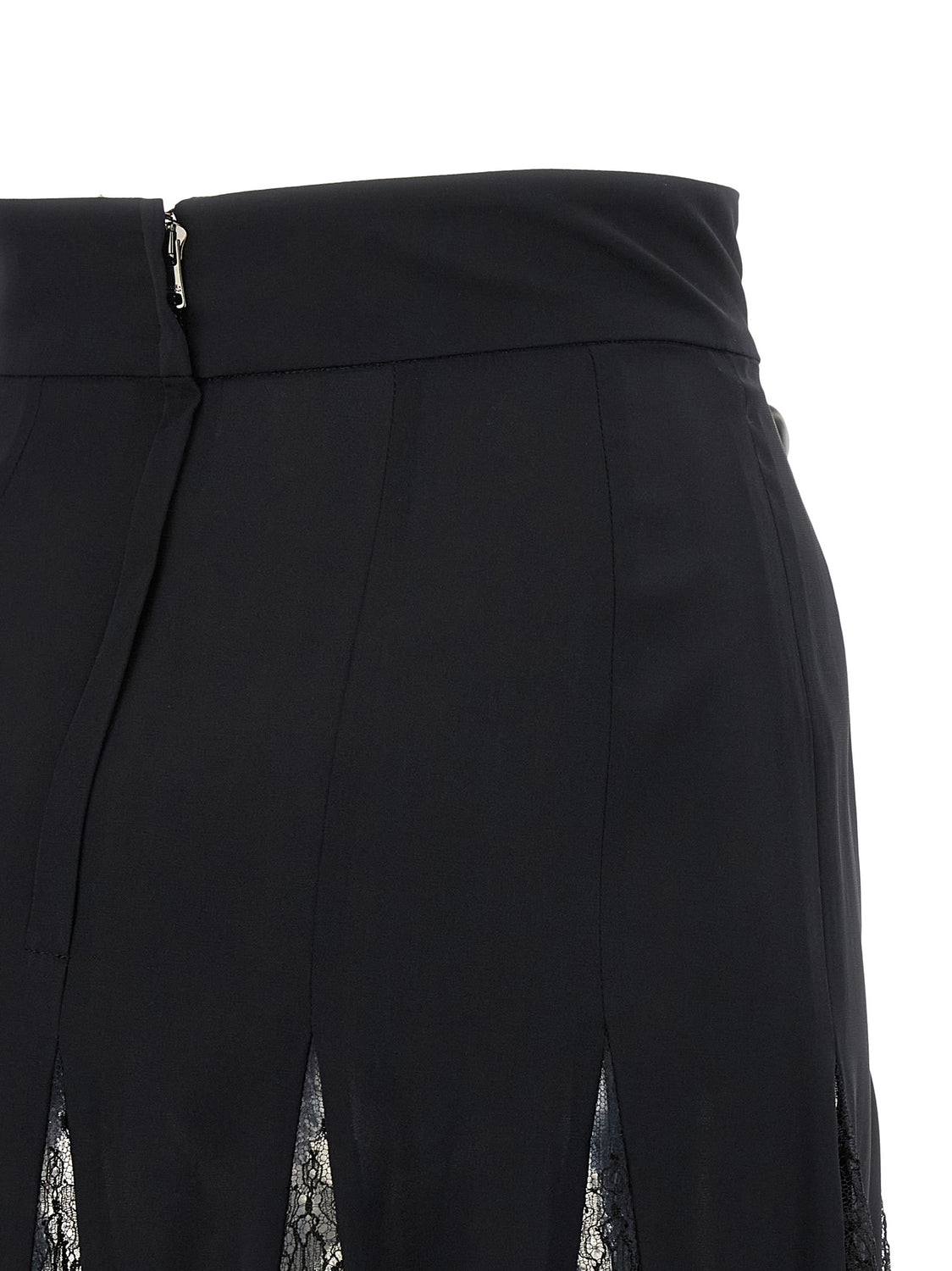 Black Silk Midi Skirt