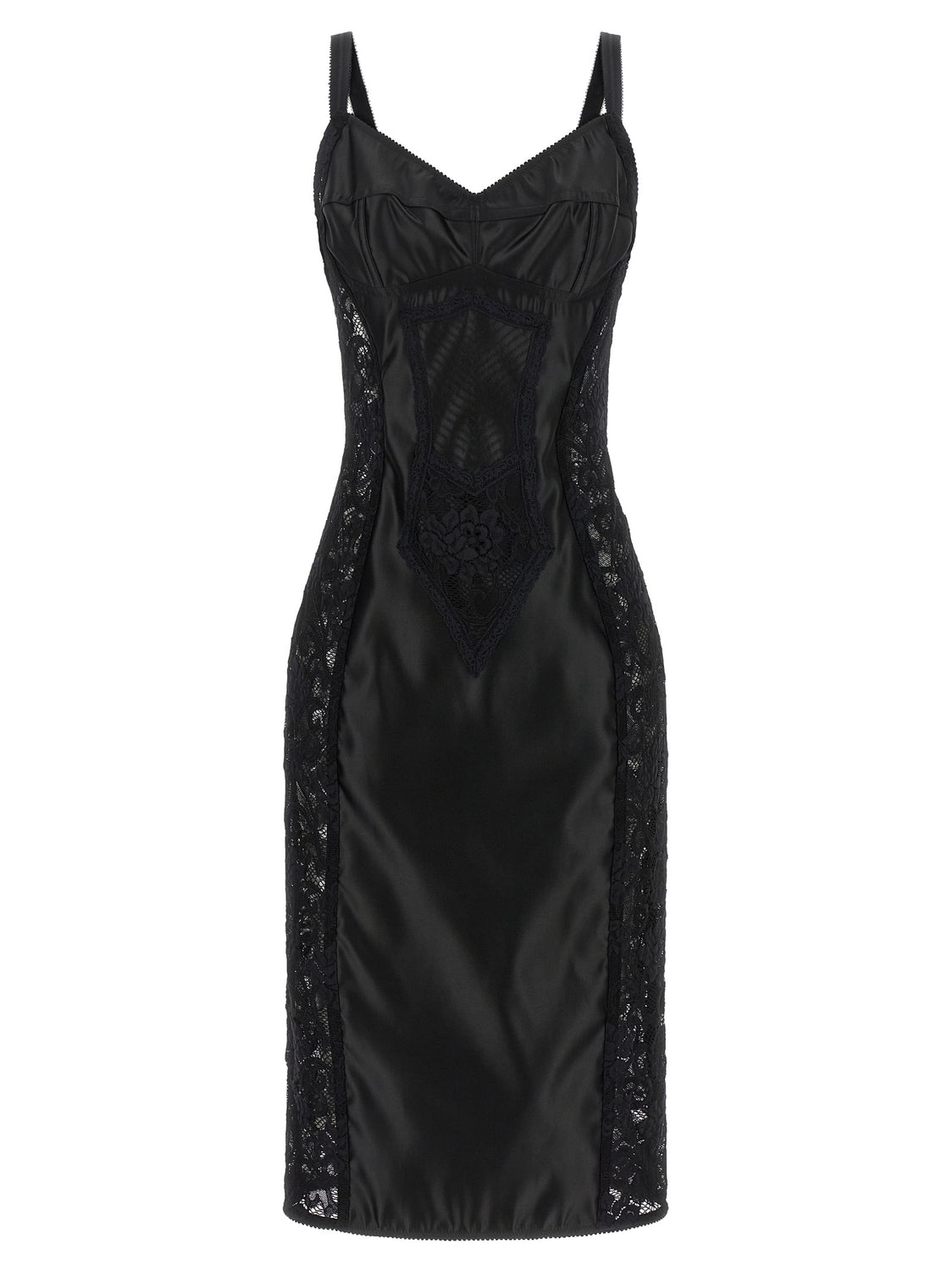 Black Polyamide Midi Dress