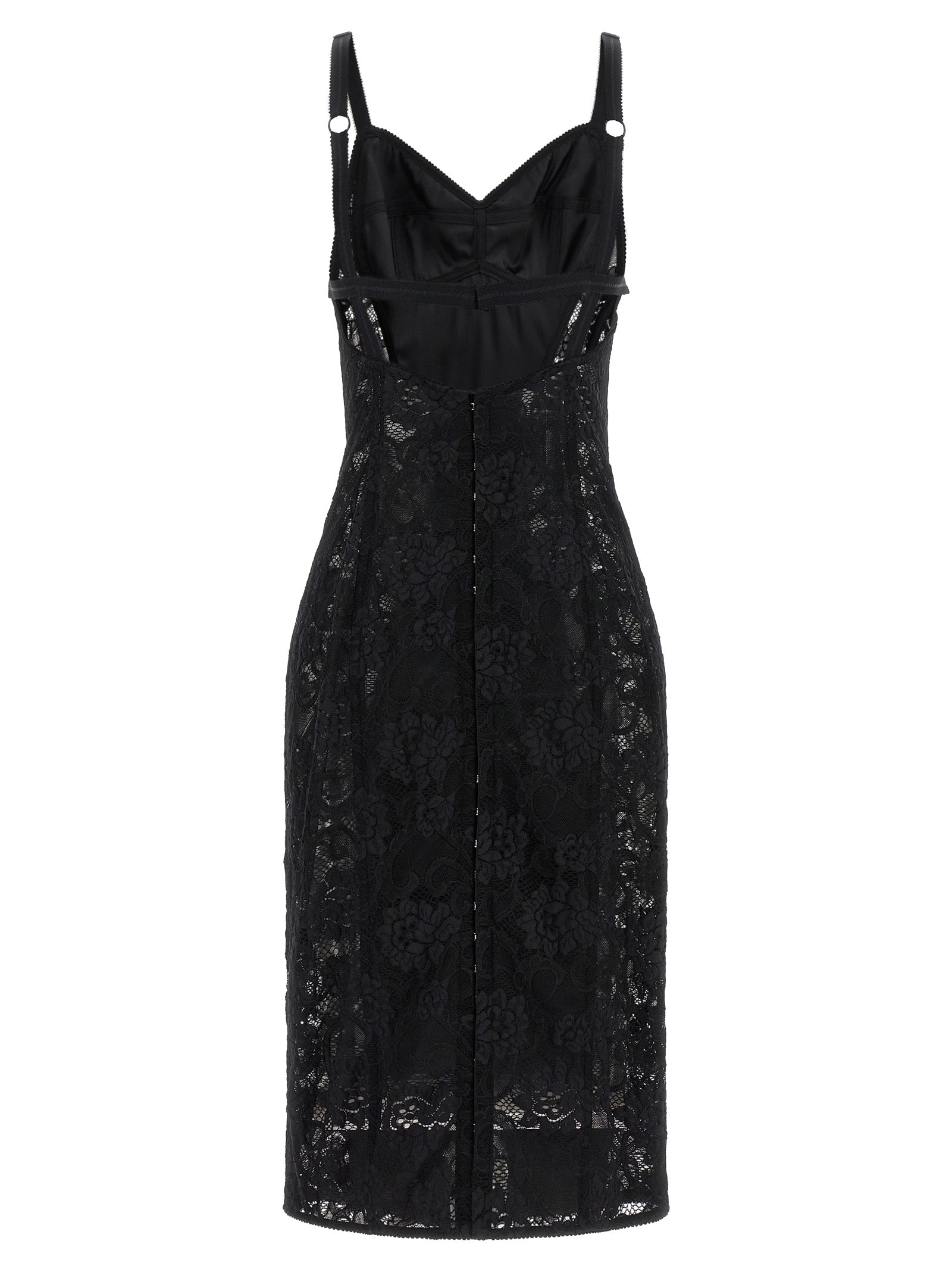 Black Polyamide Midi Dress