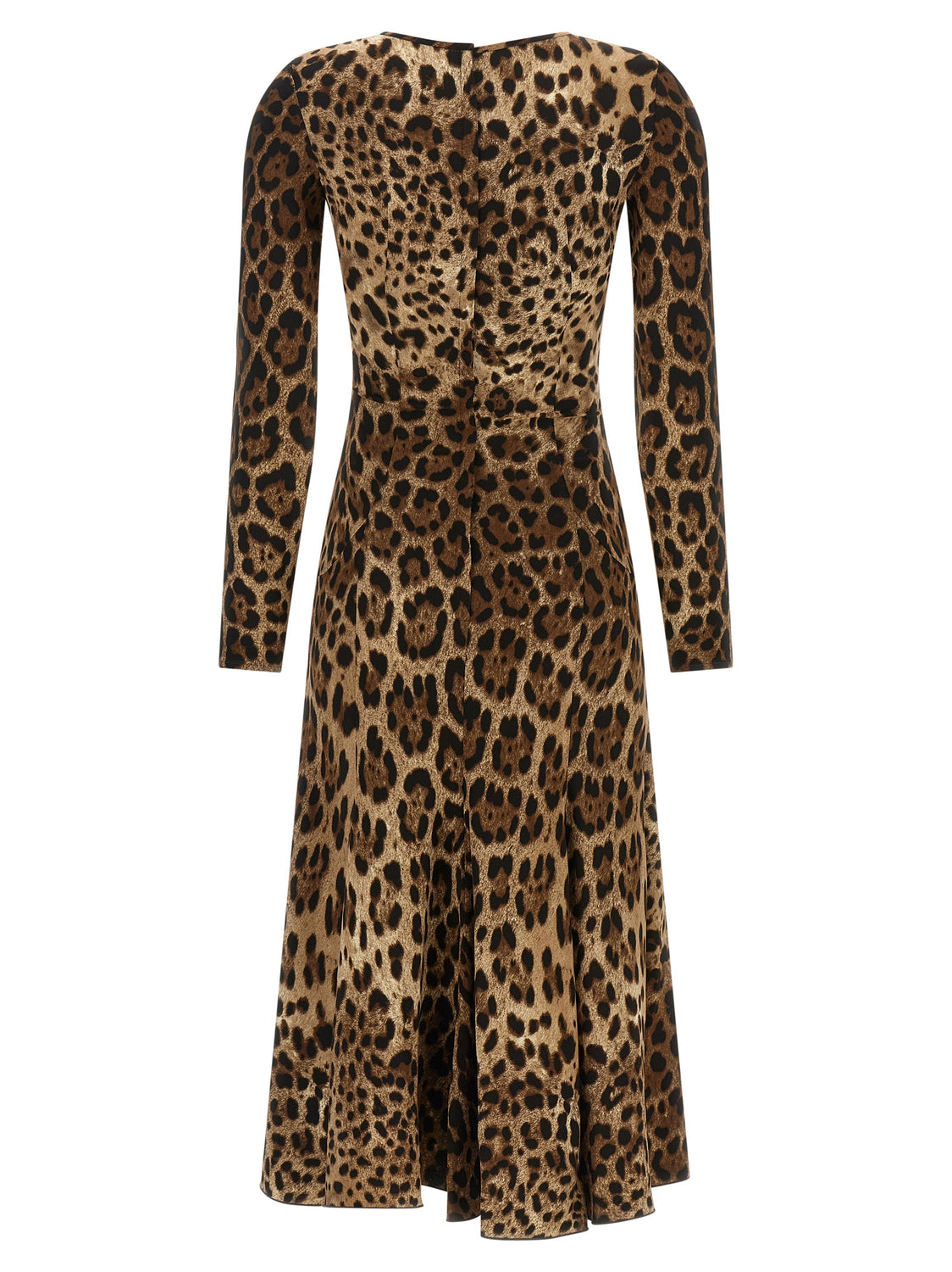 Brown Viscose Midi Dress