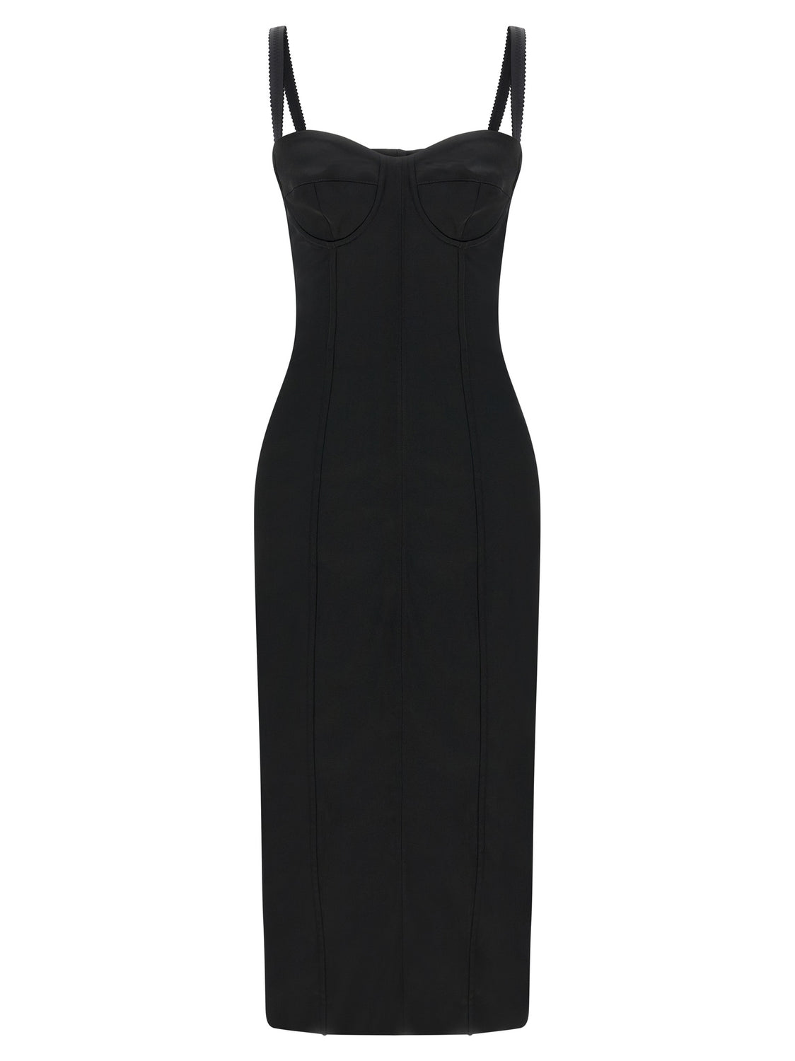 Black Acetate Midi Dress