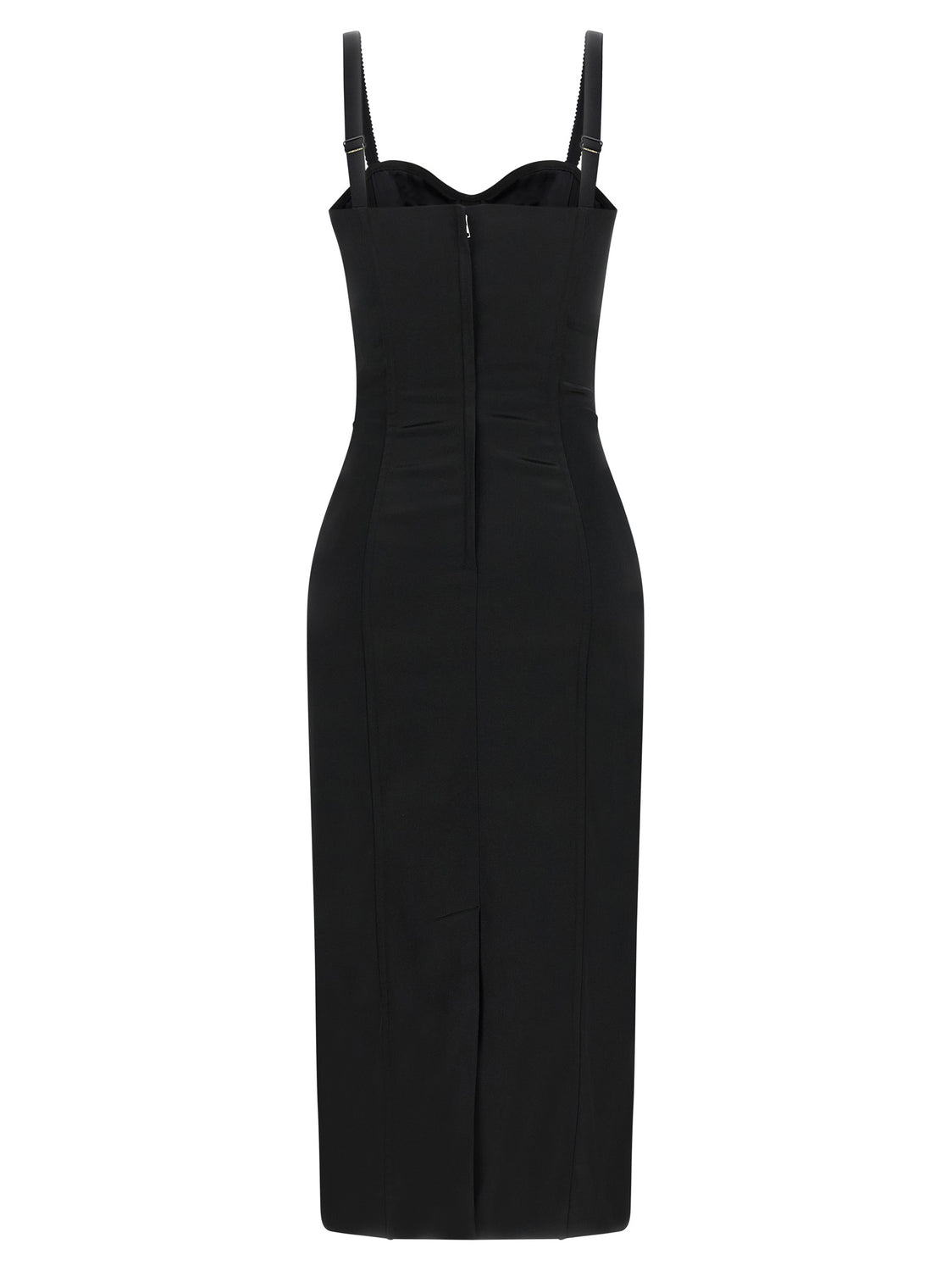 Black Acetate Midi Dress