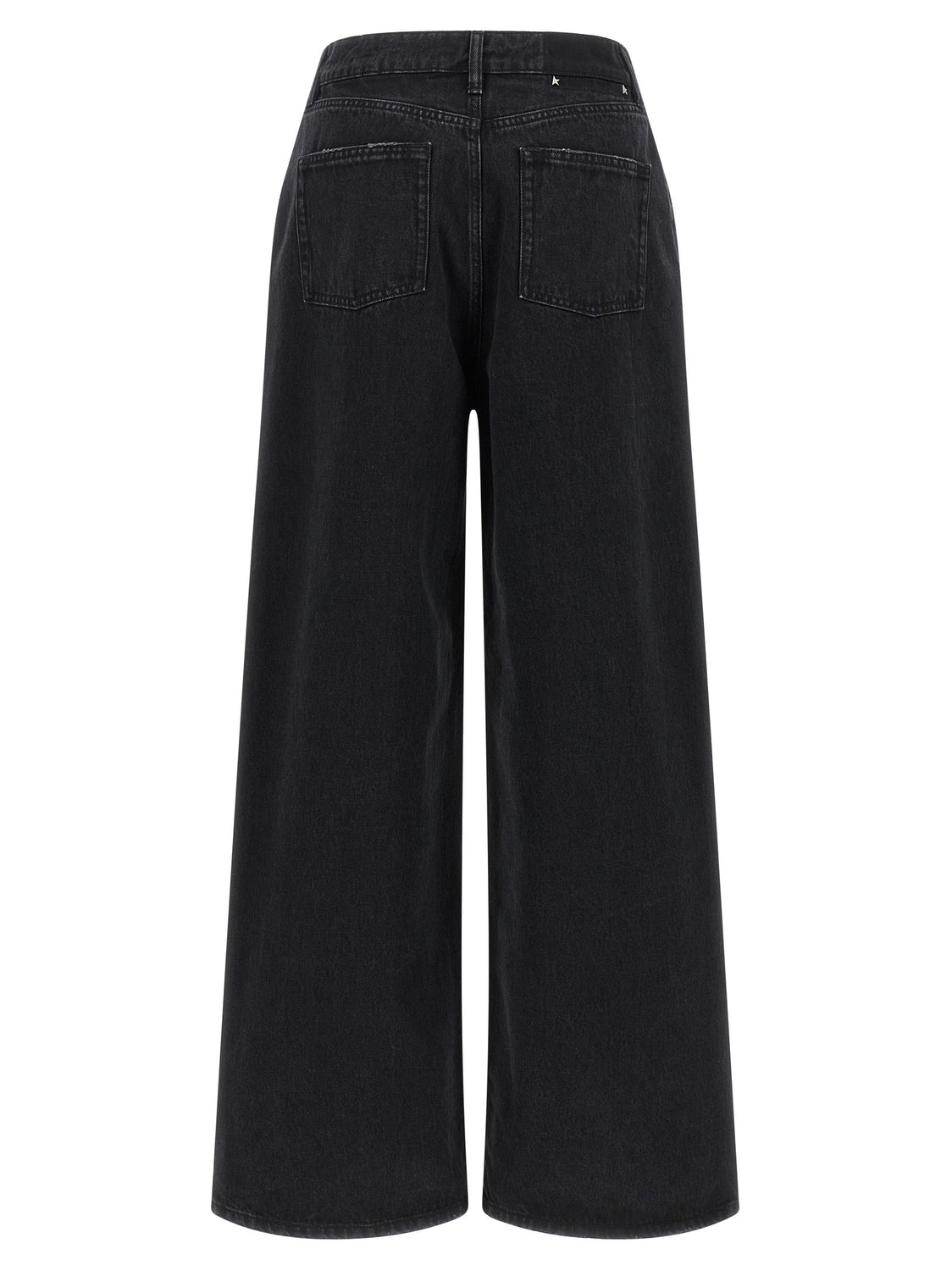 Black Cotton Flared Jeans