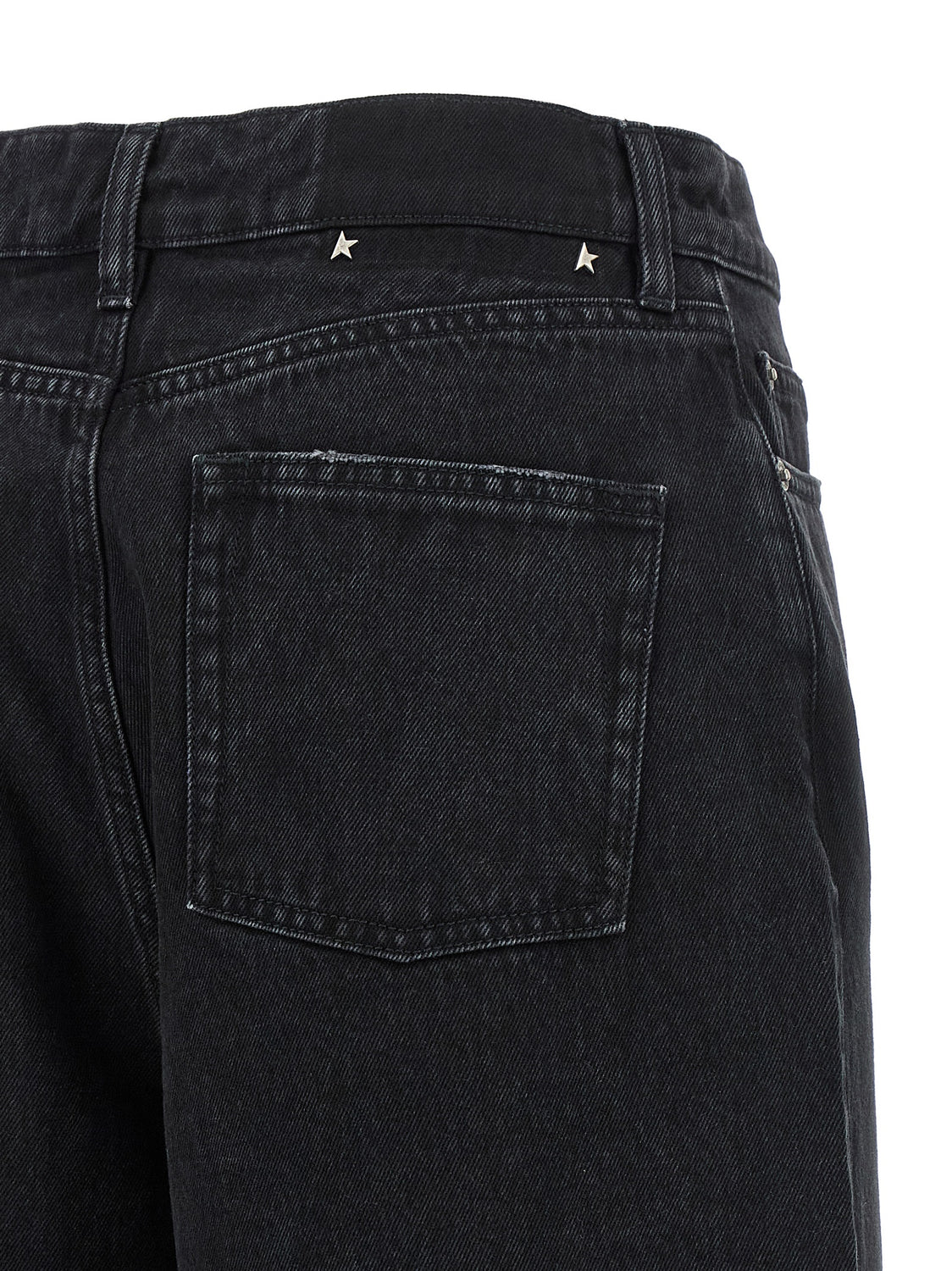 Black Cotton Flared Jeans