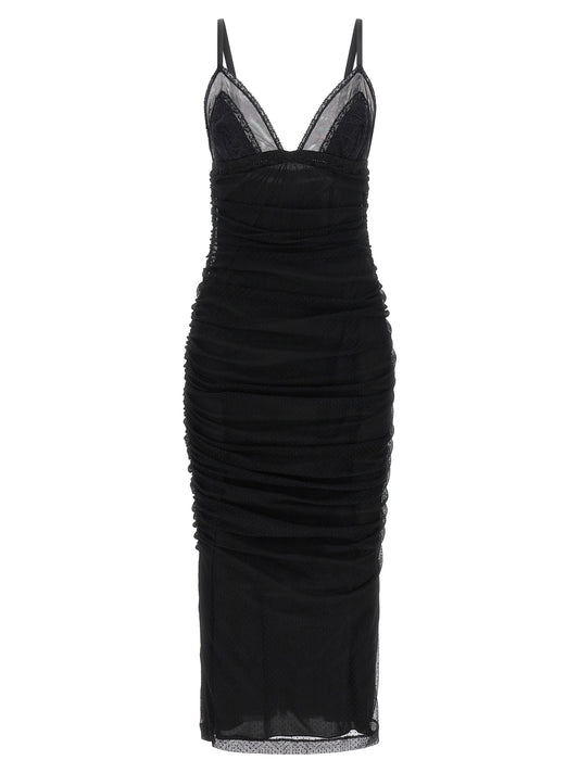 Black Polyamide Midi Dress