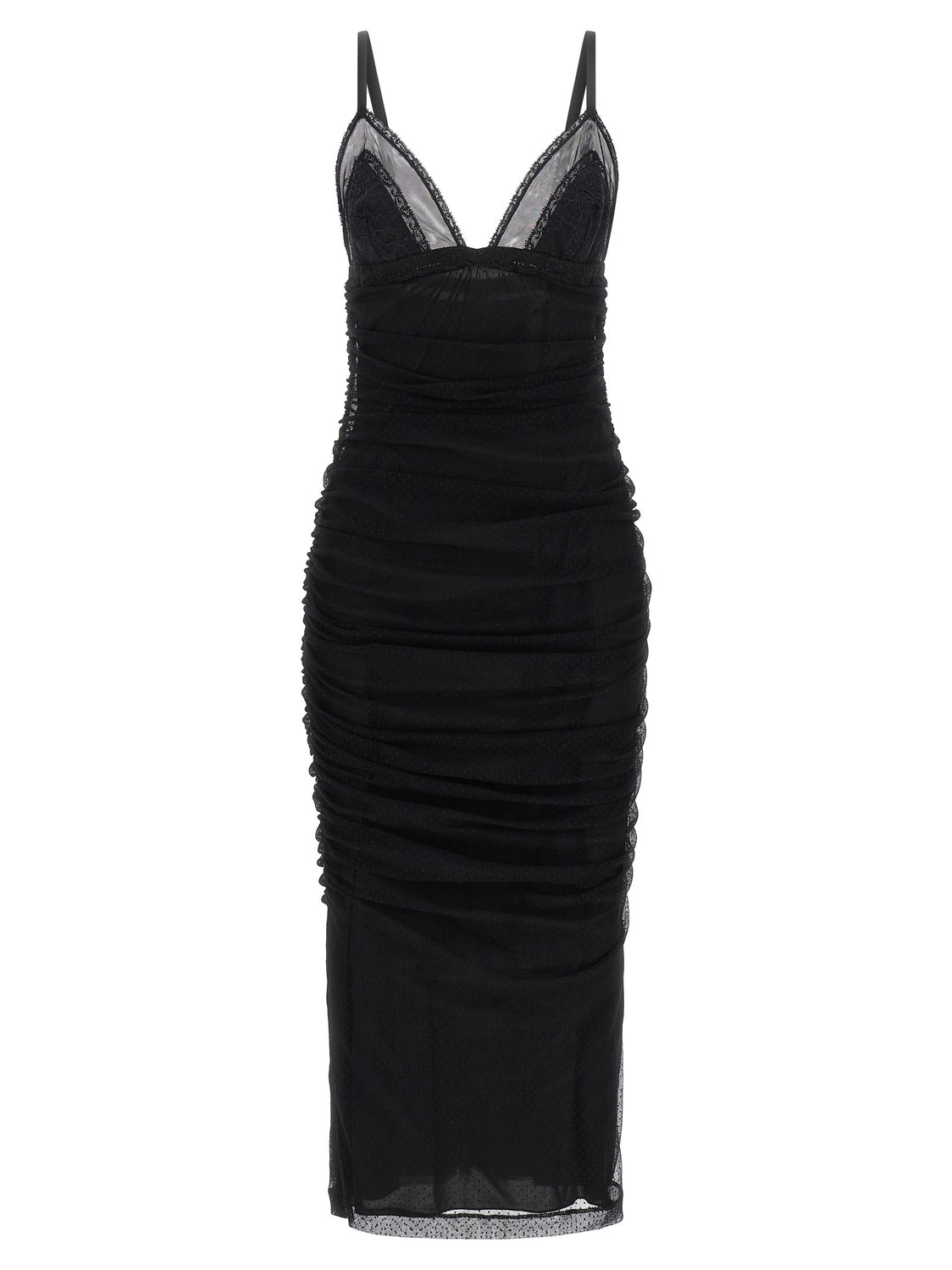 Black Polyamide Midi Dress