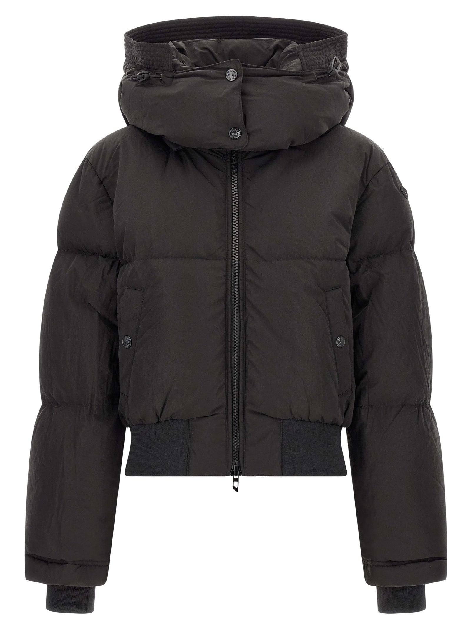 Black Polyamide Full-Length Jacket