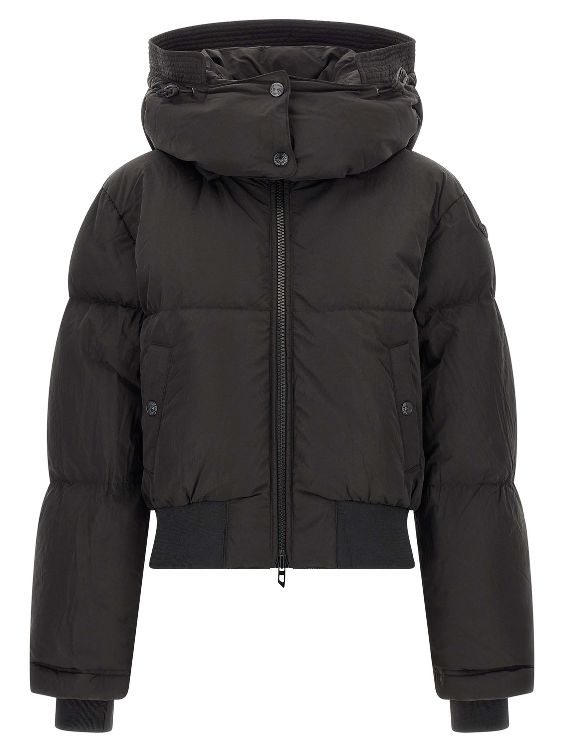 Black Polyamide Full-Length Jacket