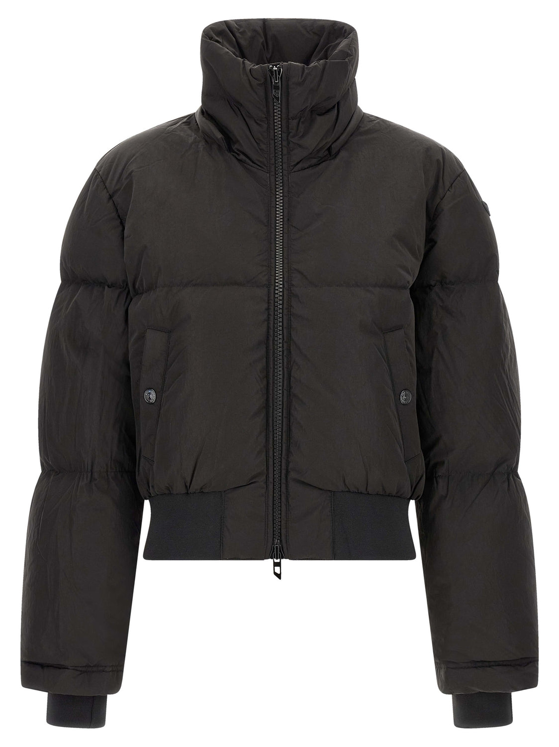 Black Polyamide Full-Length Jacket