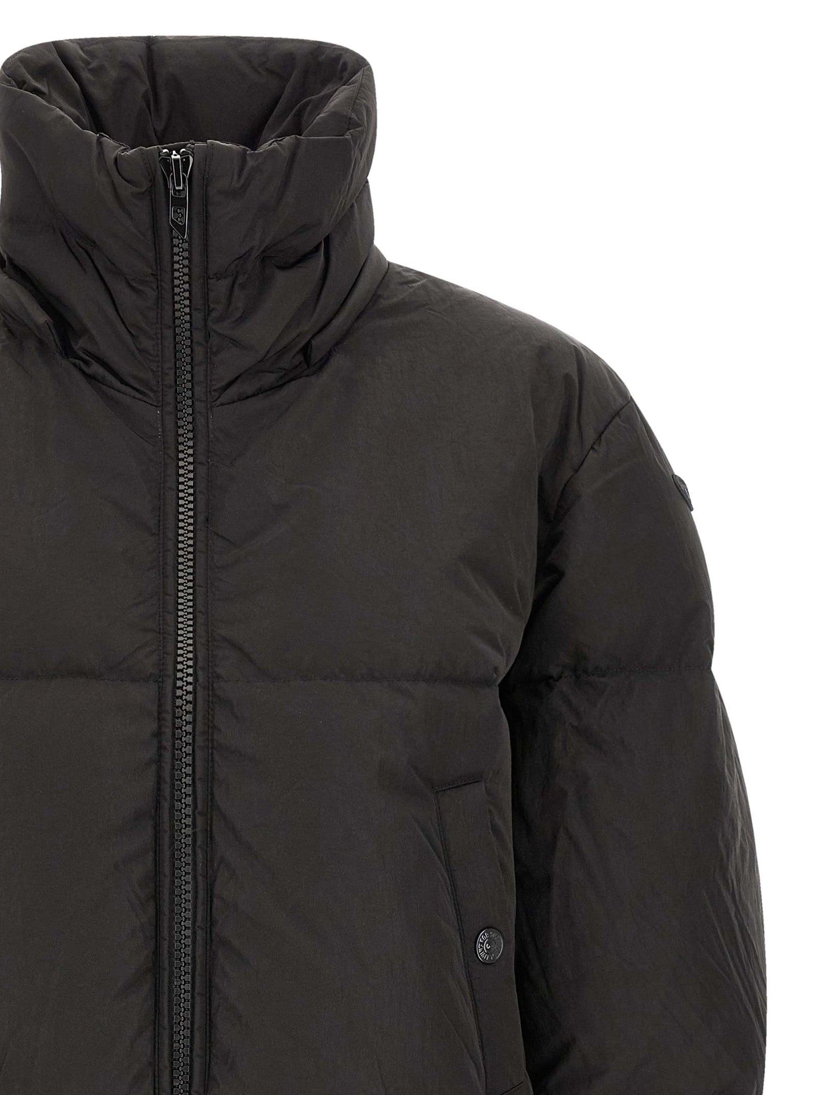 Black Polyamide Full-Length Jacket