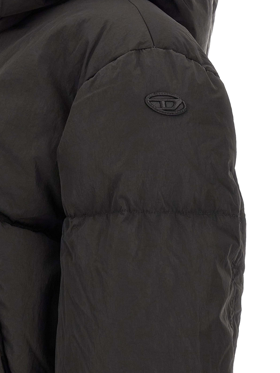 Black Polyamide Full-Length Jacket