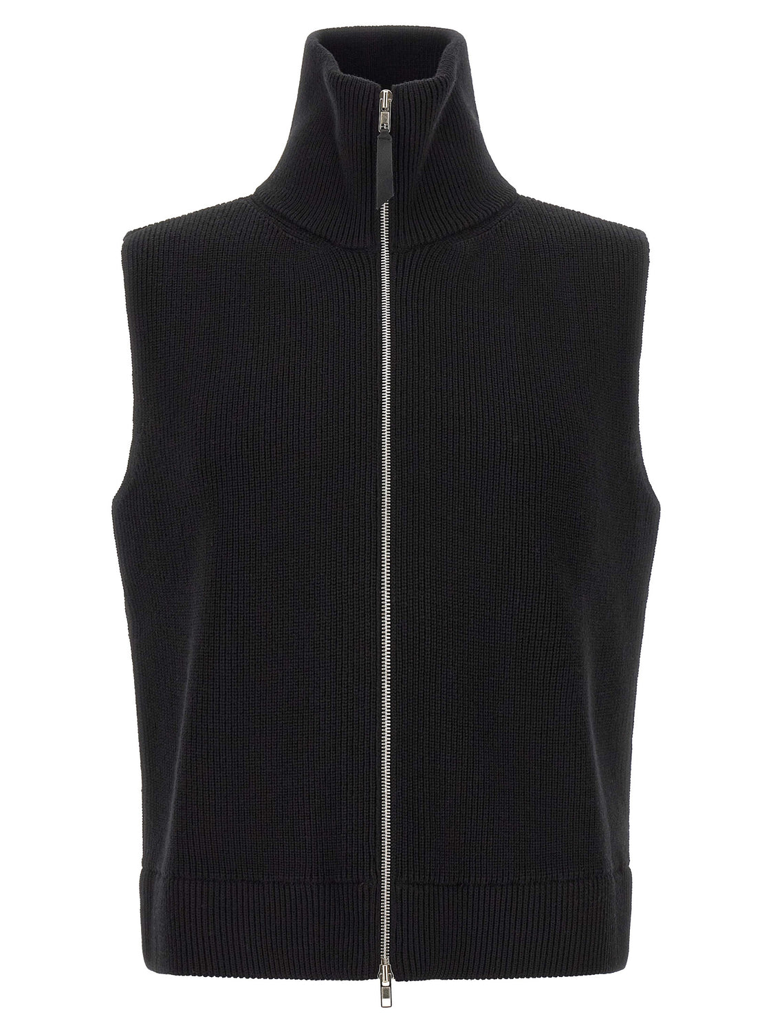 Black Wool Sleeveles Sweater