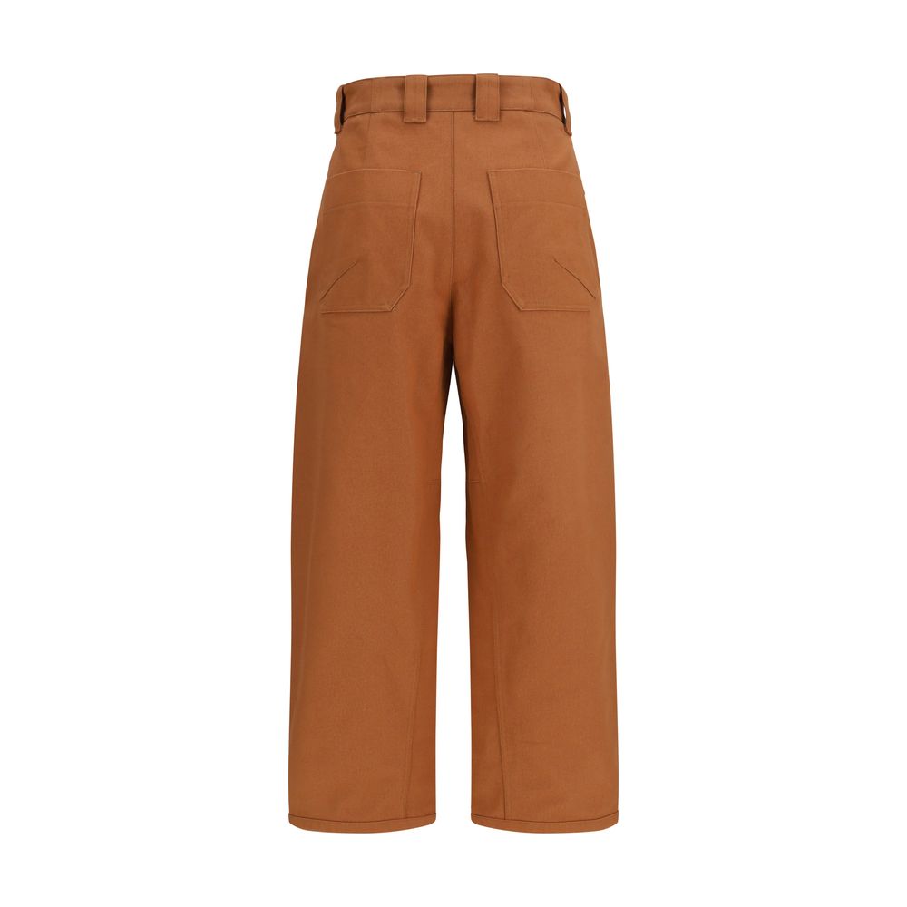 Orange Cotton Casual Pants