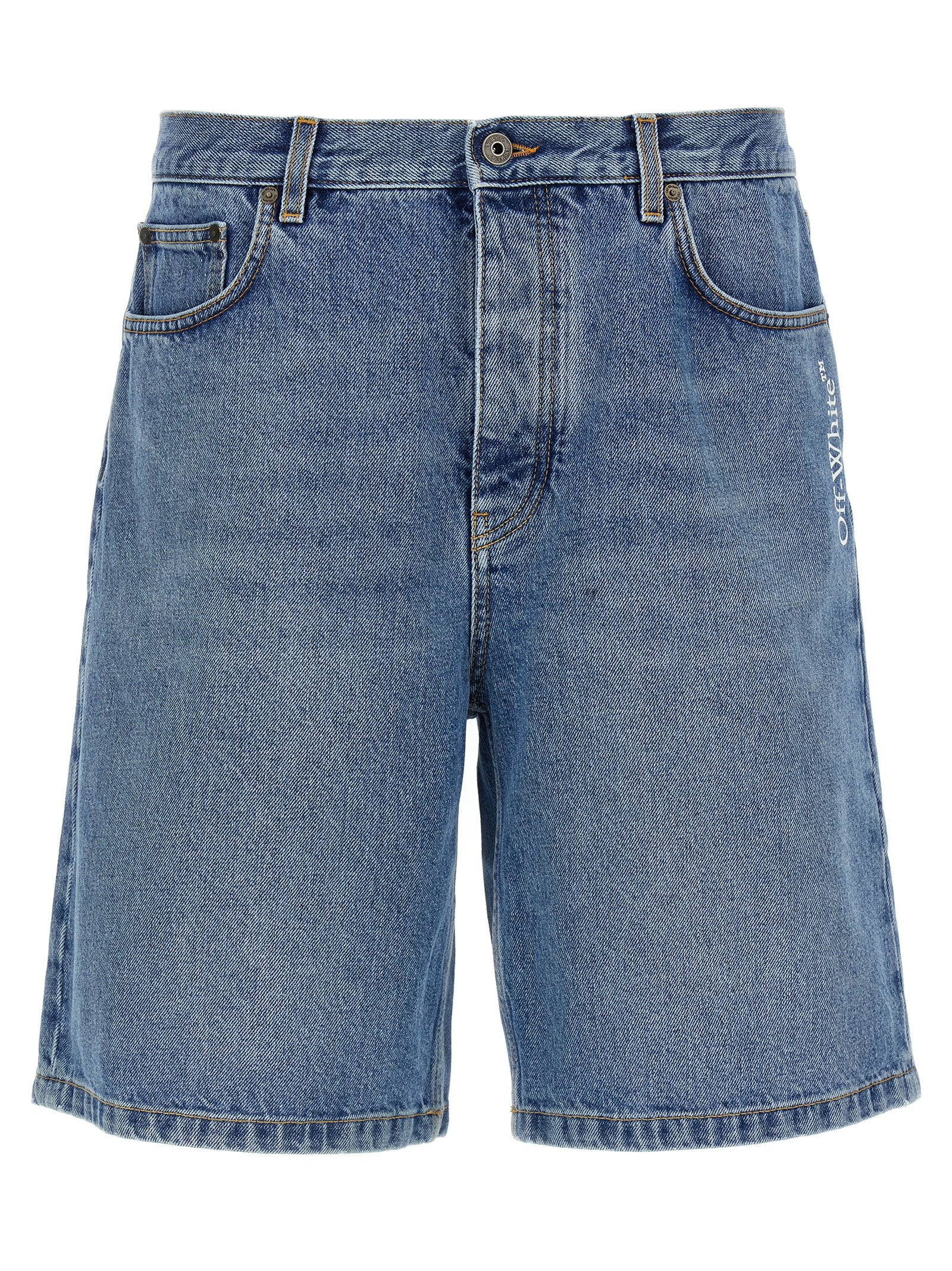 Blue Cotton Bermuda Shorts