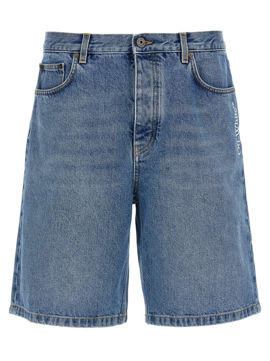 Blue Cotton Bermuda Shorts