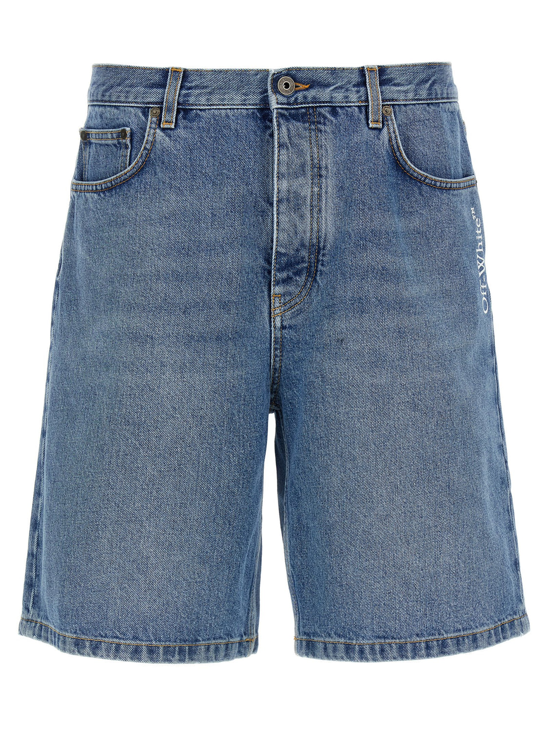 Blue Cotton Bermuda Shorts