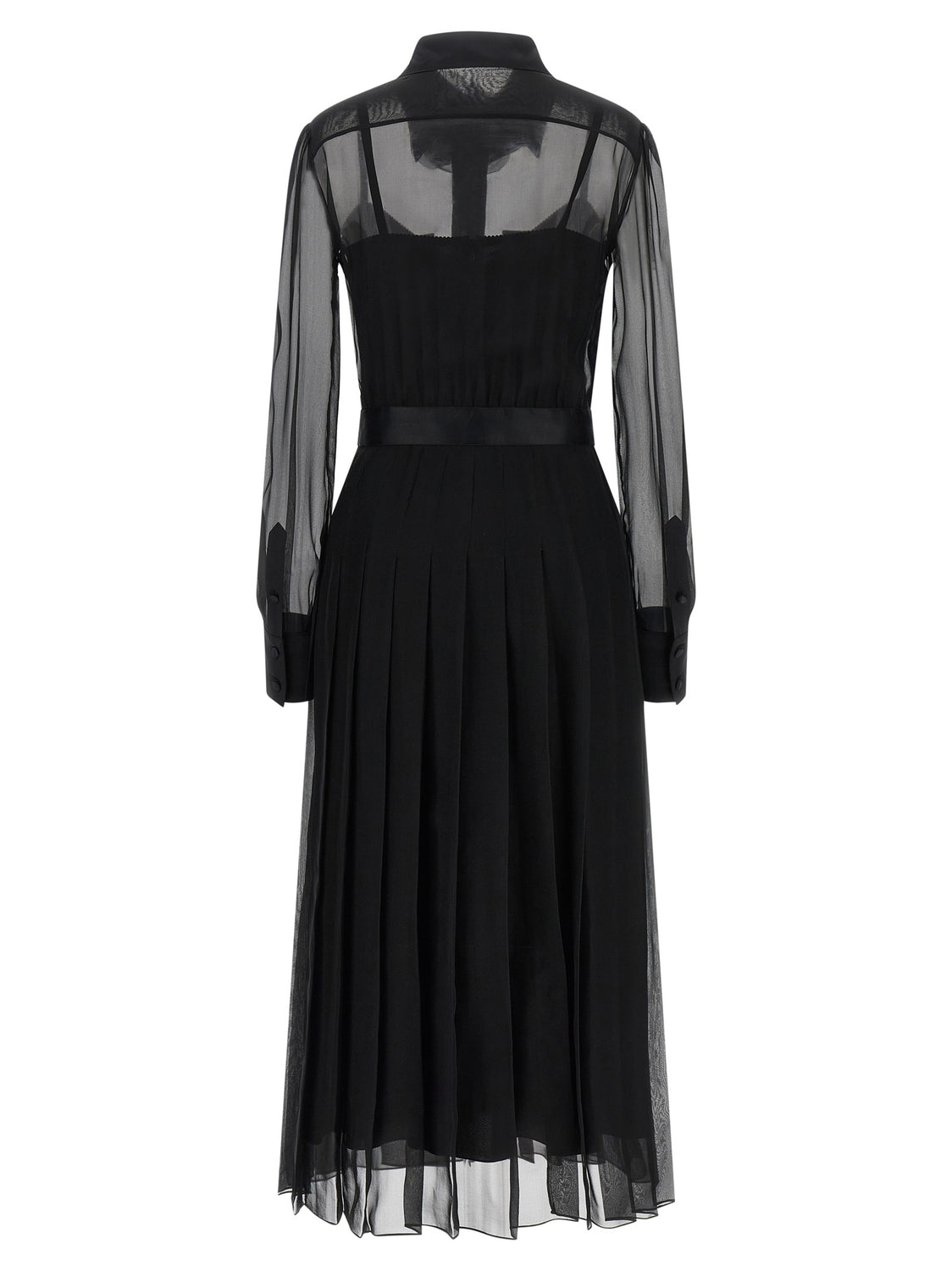 Black Silk Midi Dress