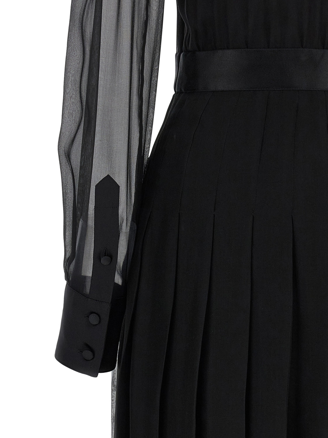 Black Silk Midi Dress