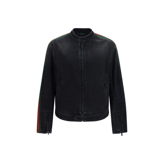 Black Cotton Biker Jacket