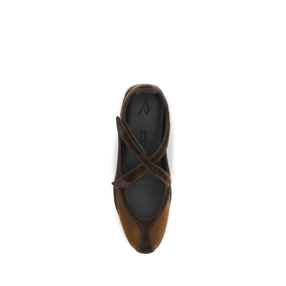 Brown Calf Leather Bos Taurus Ballet Flats