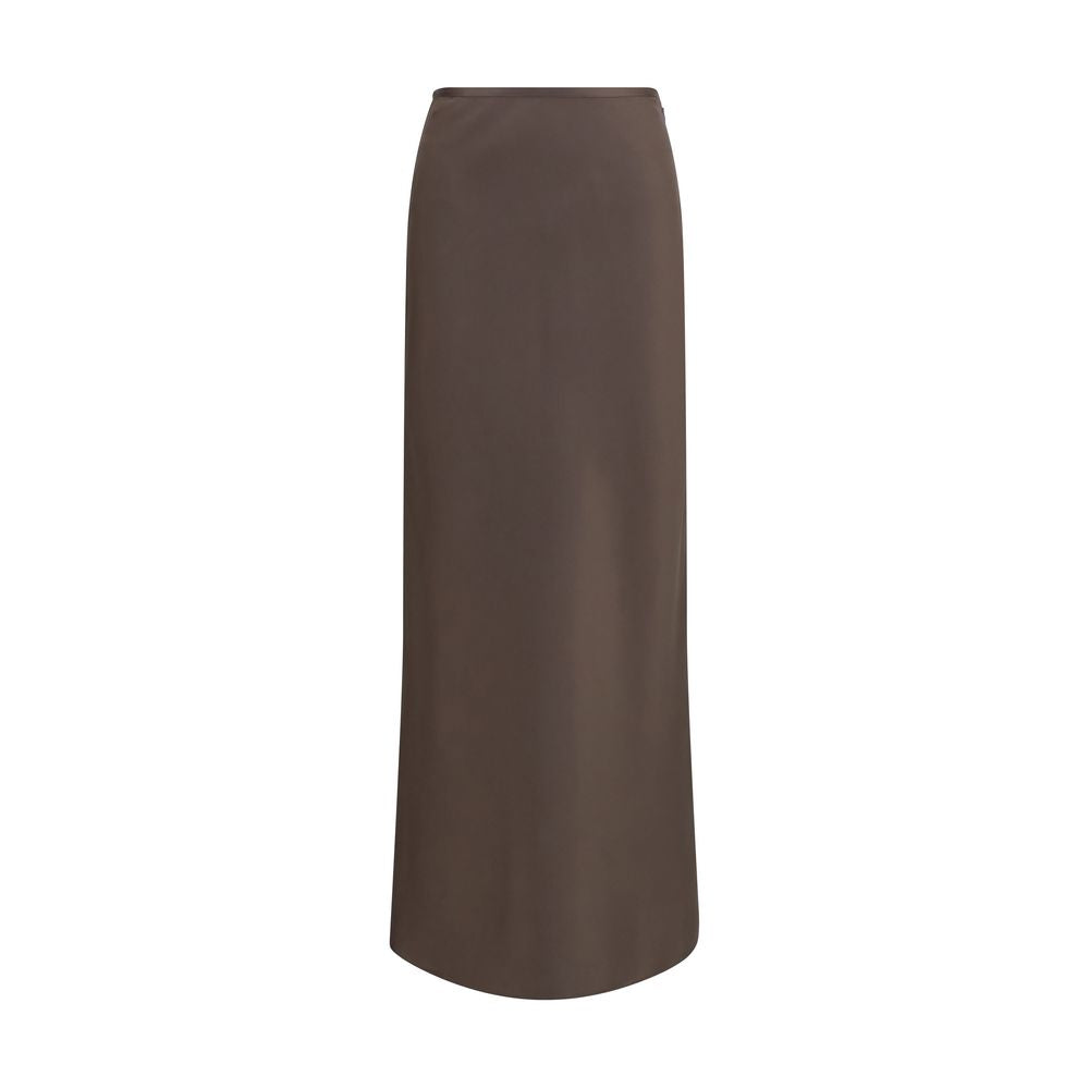 Brown Silk Long Skirt