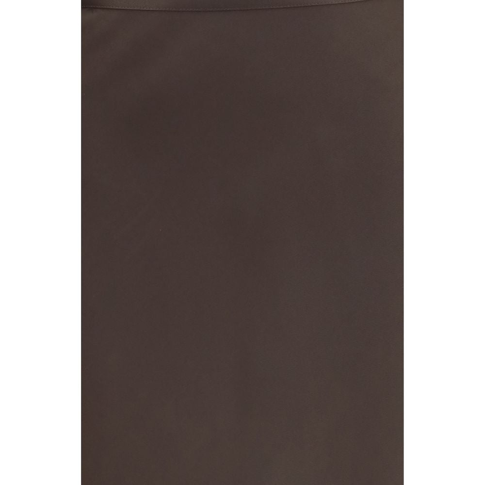 Brown Silk Long Skirt
