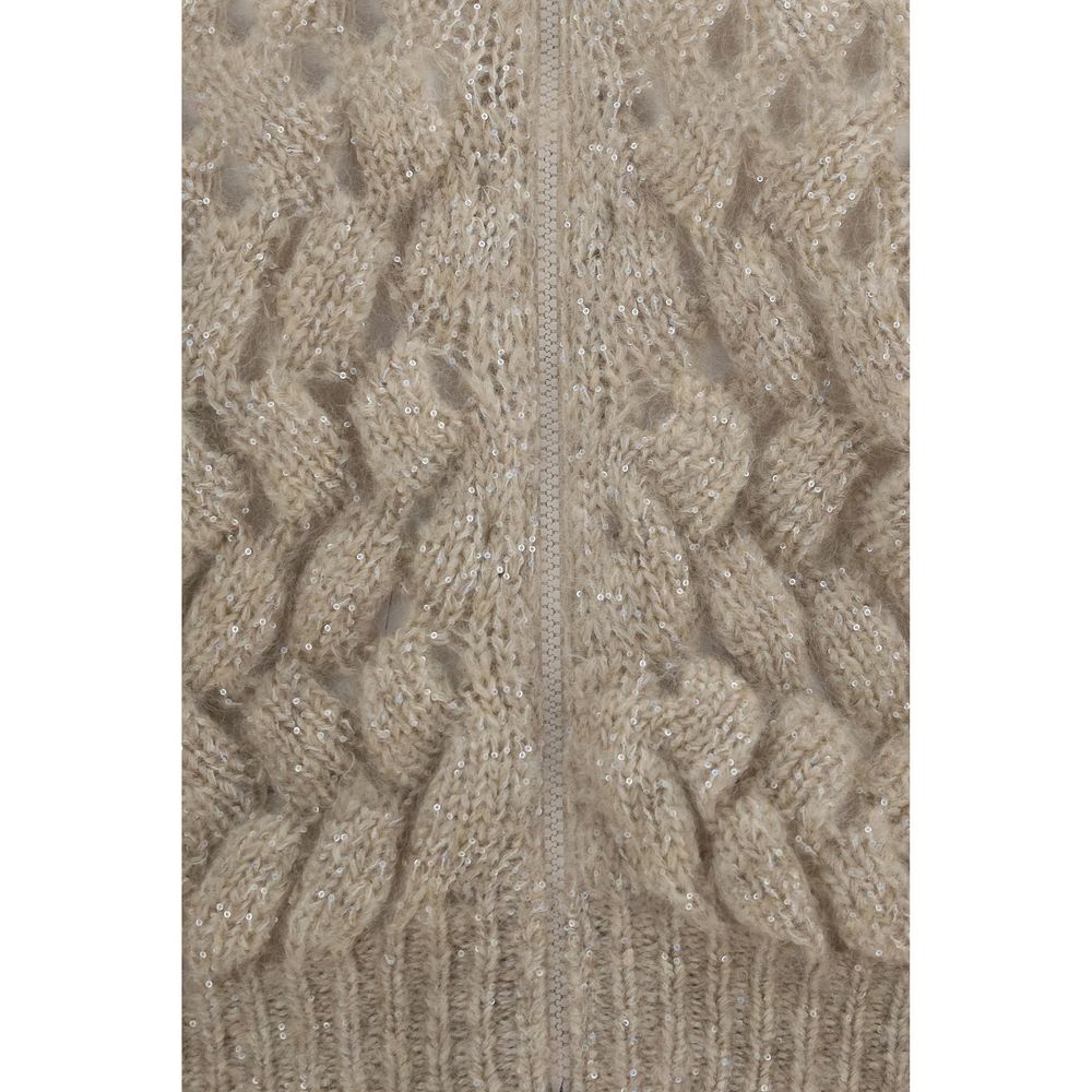Beige Mohair Cardigan