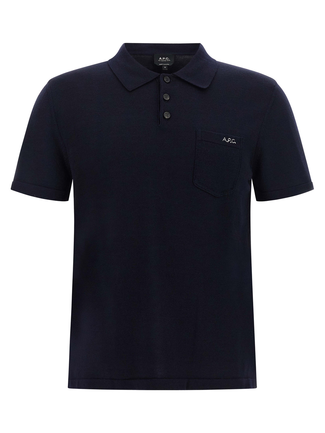 Blue Virgin Wool Polo Shirt
