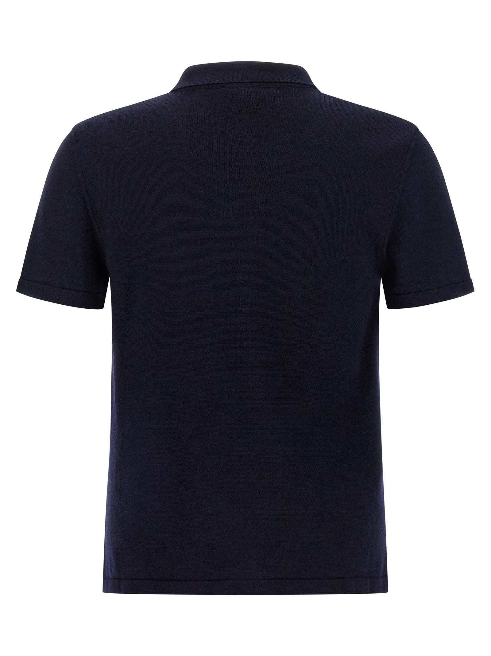 Blue Virgin Wool Polo Shirt
