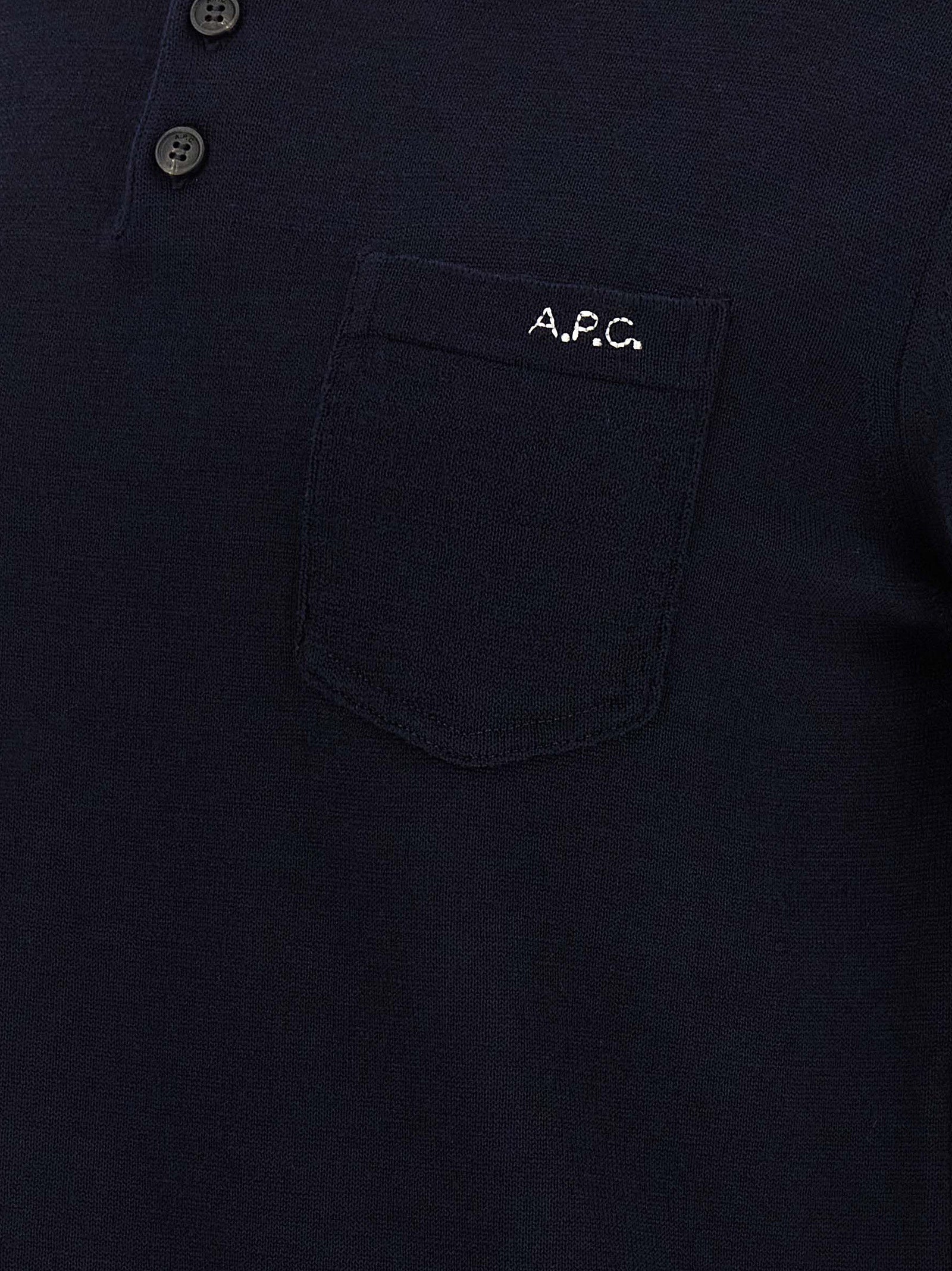 Blue Virgin Wool Polo Shirt