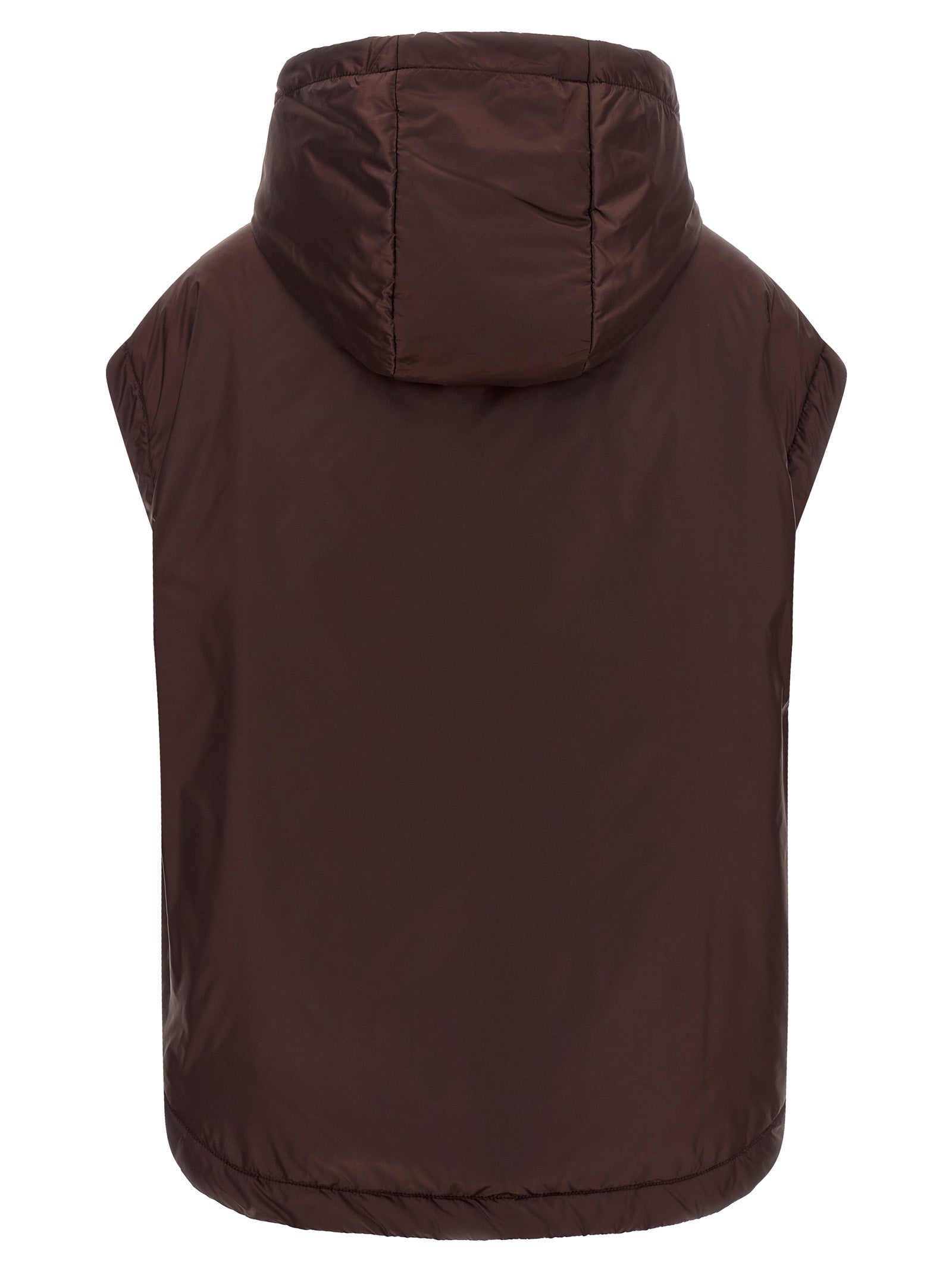 Bordeaux Polyester Sleeveless Jacket