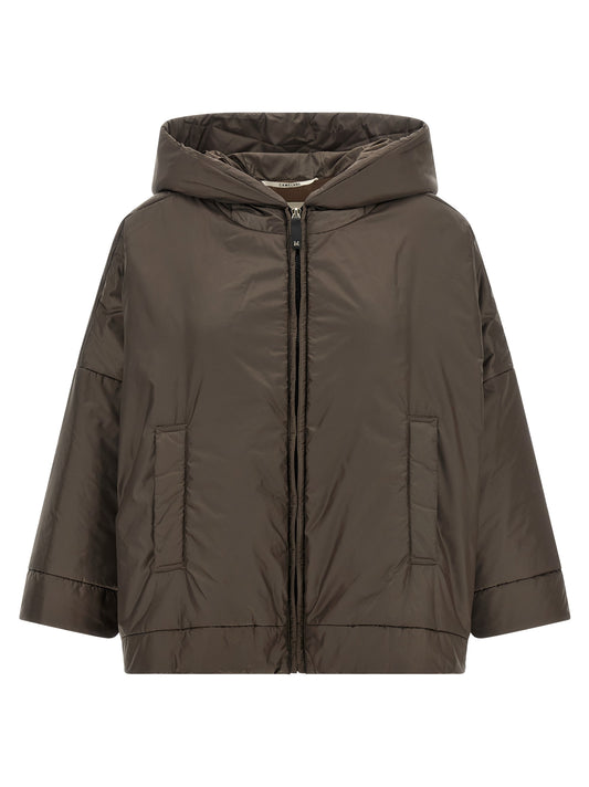 Brown Polyester Shell Jacket