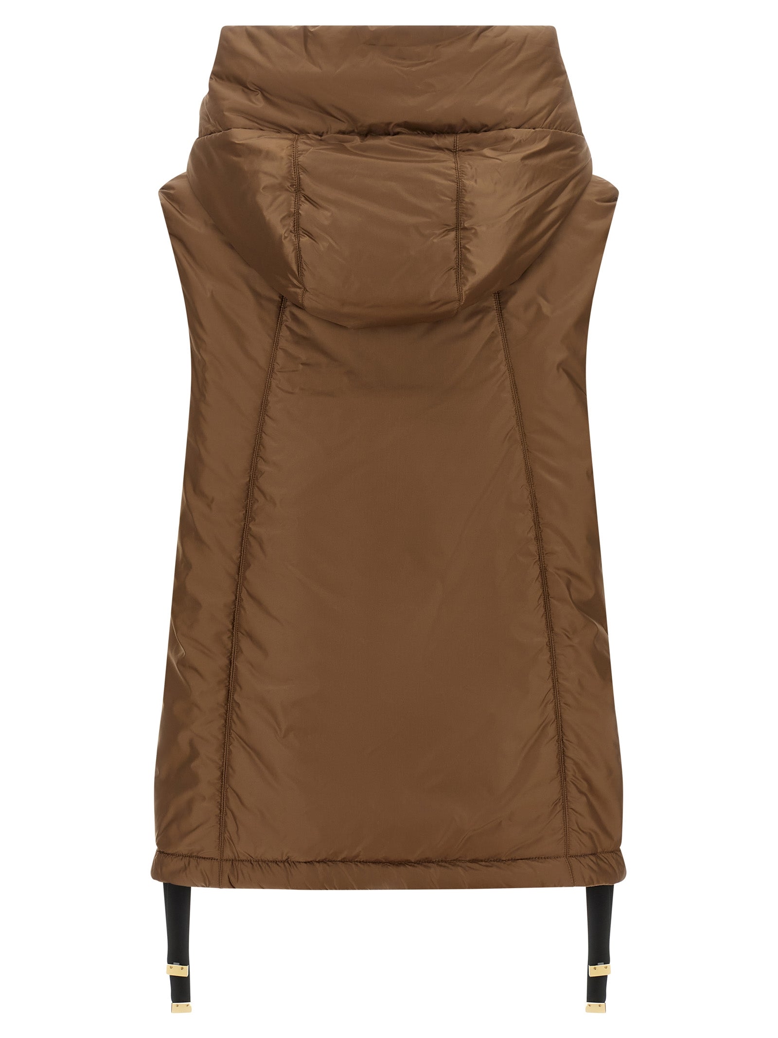 Brown Polyester Sleeveless Jacket