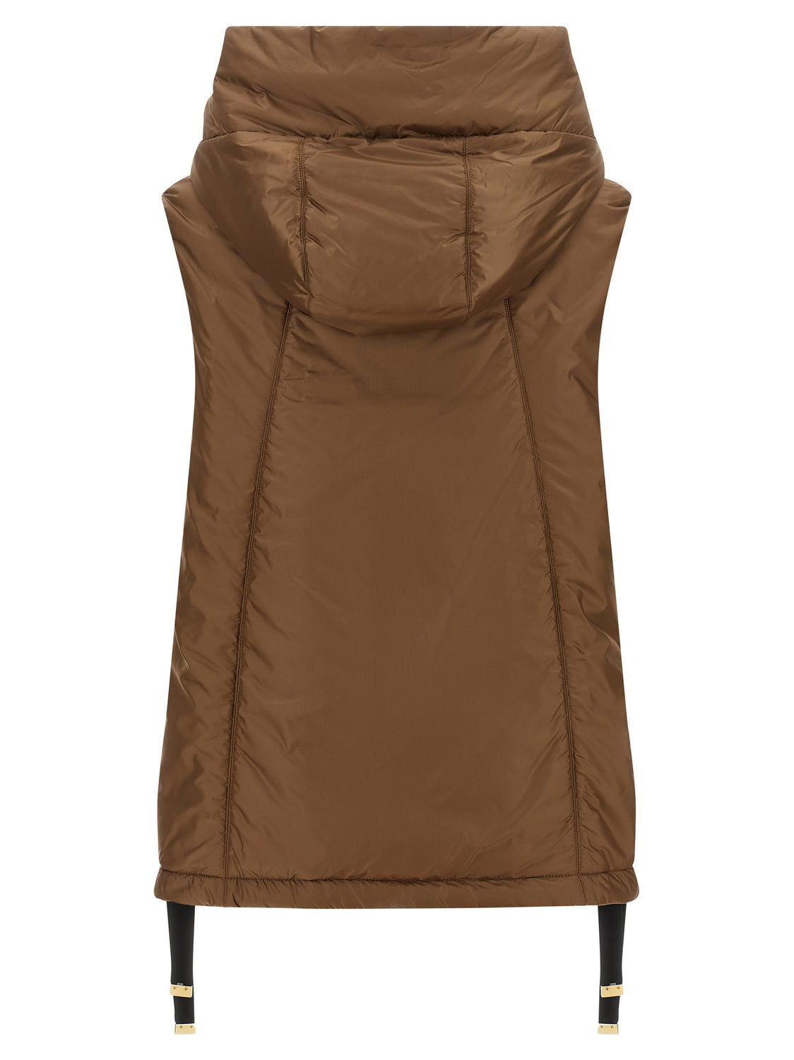 Brown Polyester Sleeveless Jacket
