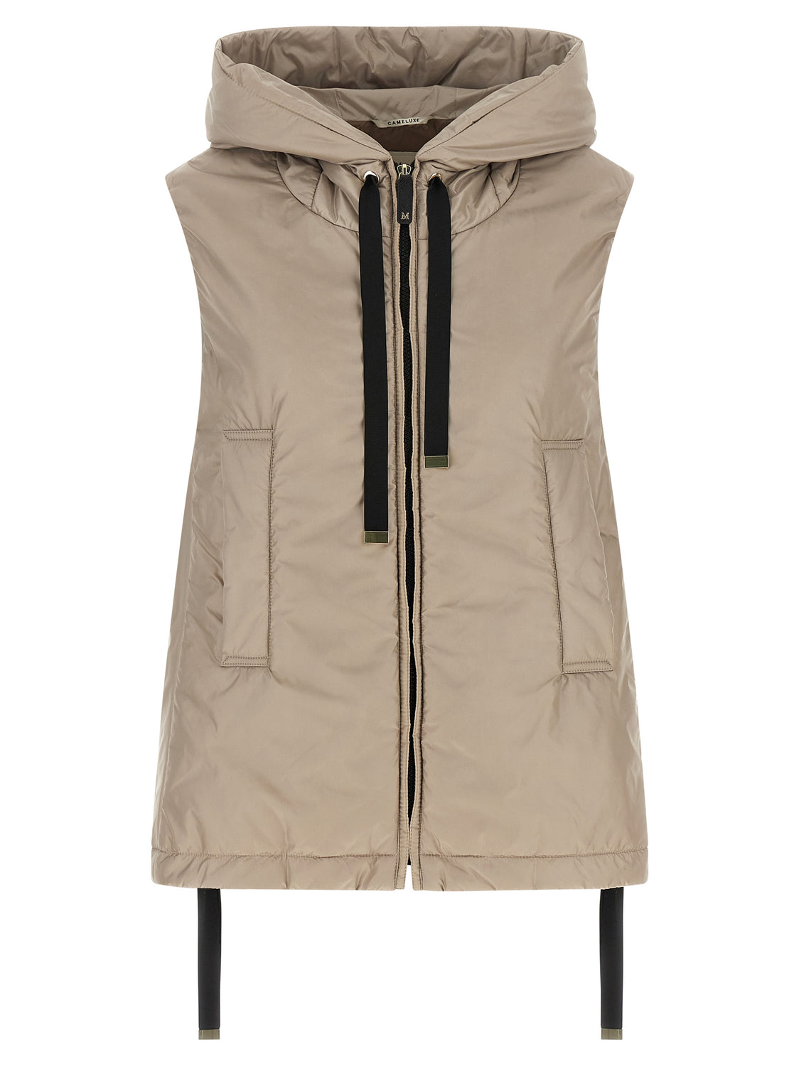 Beige Polyester Sleeveless Jacket