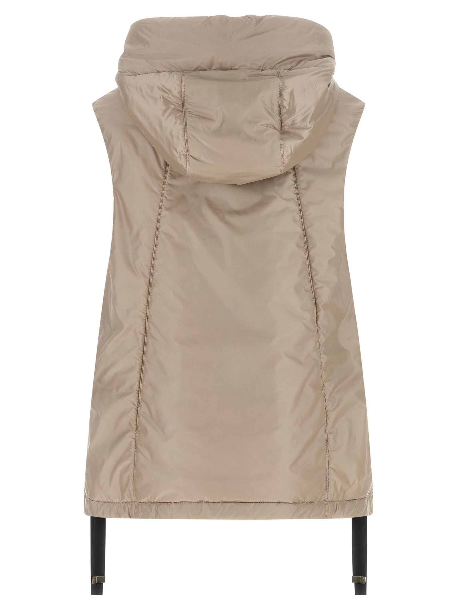 Beige Polyester Sleeveless Jacket