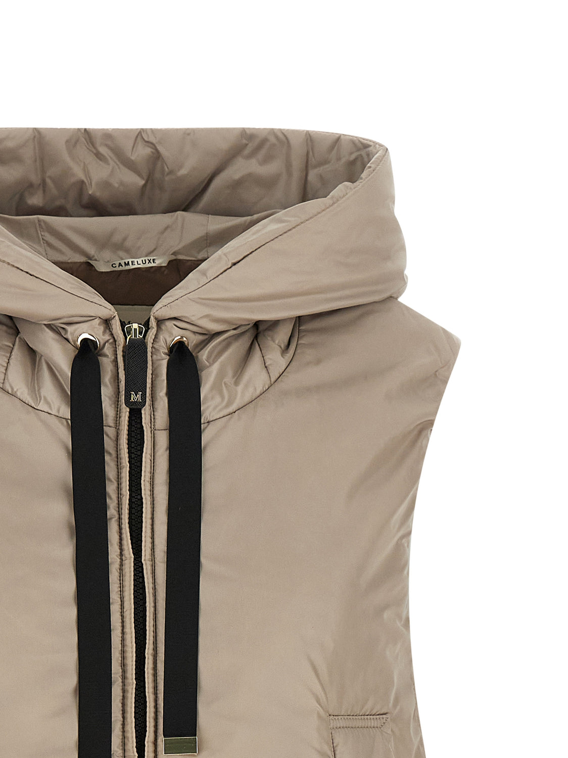 Beige Polyester Sleeveless Jacket