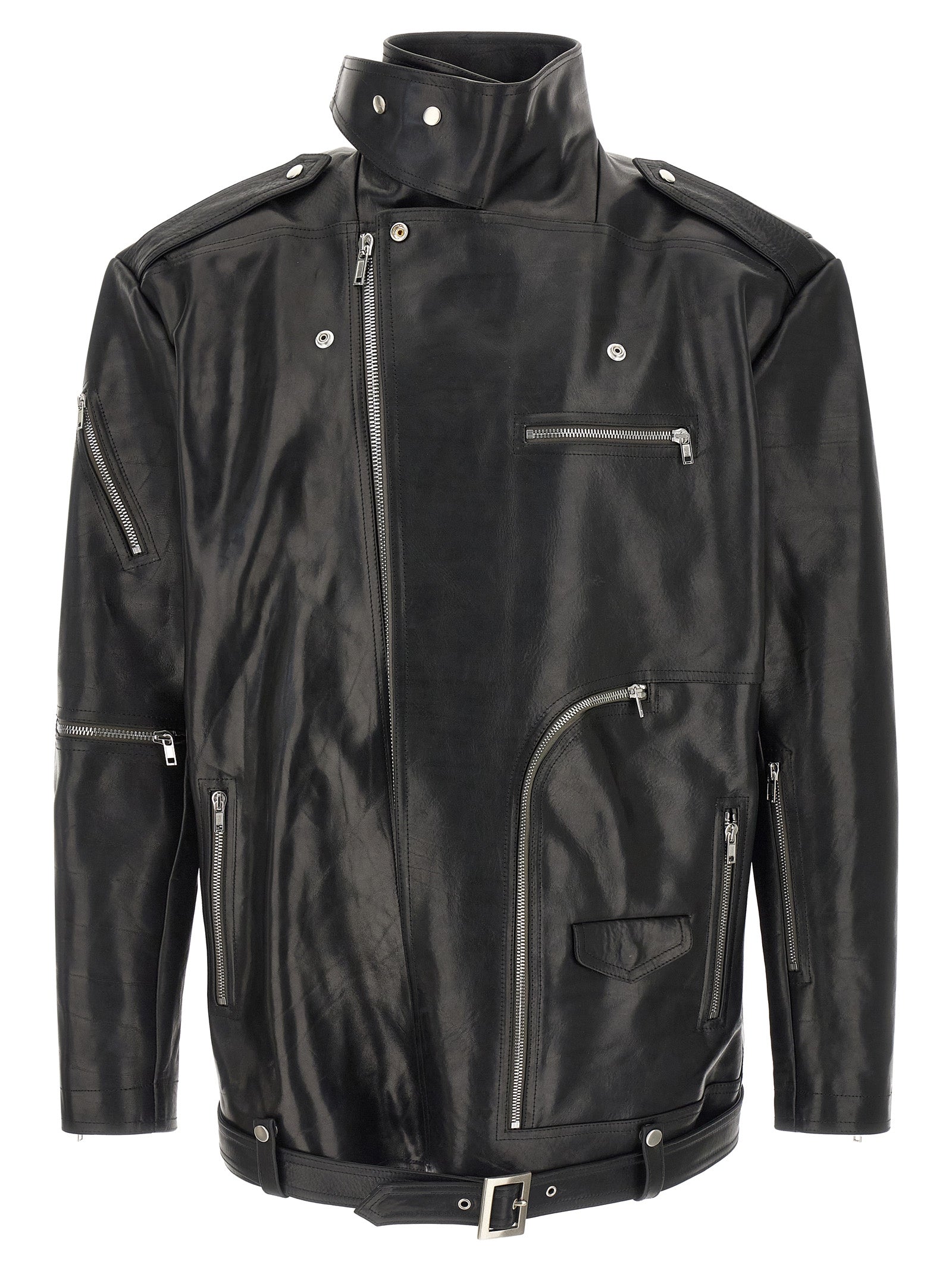 Black Bull Skin Leather Jacket