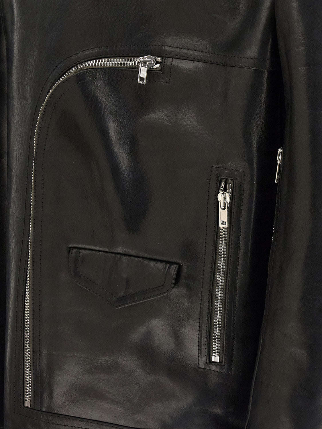Black Bull Skin Leather Jacket